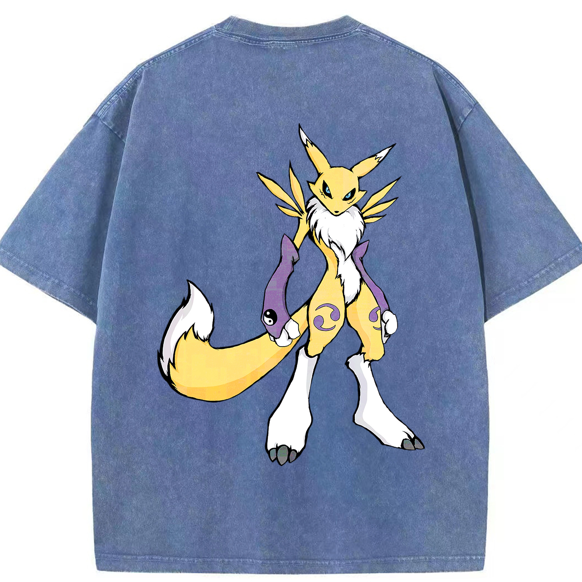 （画像用） Digimon デジタルモンスター/デジモン 綿100% ヴィンテージ風 半袖Tシャツ（背面プリント）