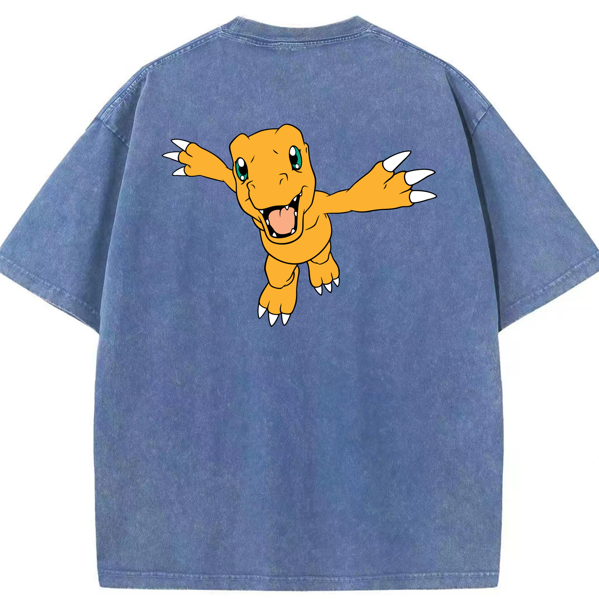 （画像用） Digimon デジタルモンスター/デジモン 綿100% ヴィンテージ風 半袖Tシャツ（背面プリント）