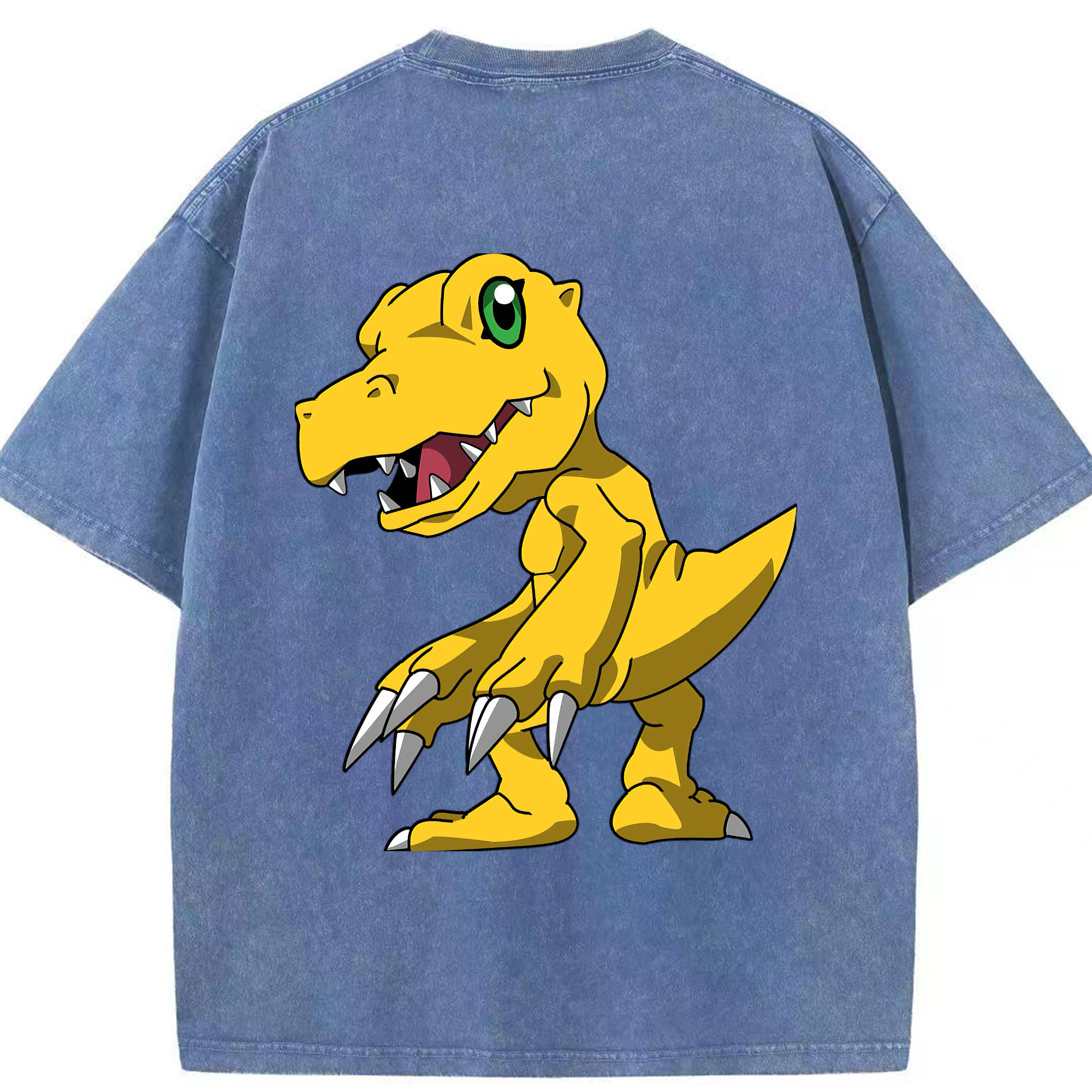 （画像用） Digimon デジタルモンスター/デジモン 綿100% ヴィンテージ風 半袖Tシャツ（背面プリント）