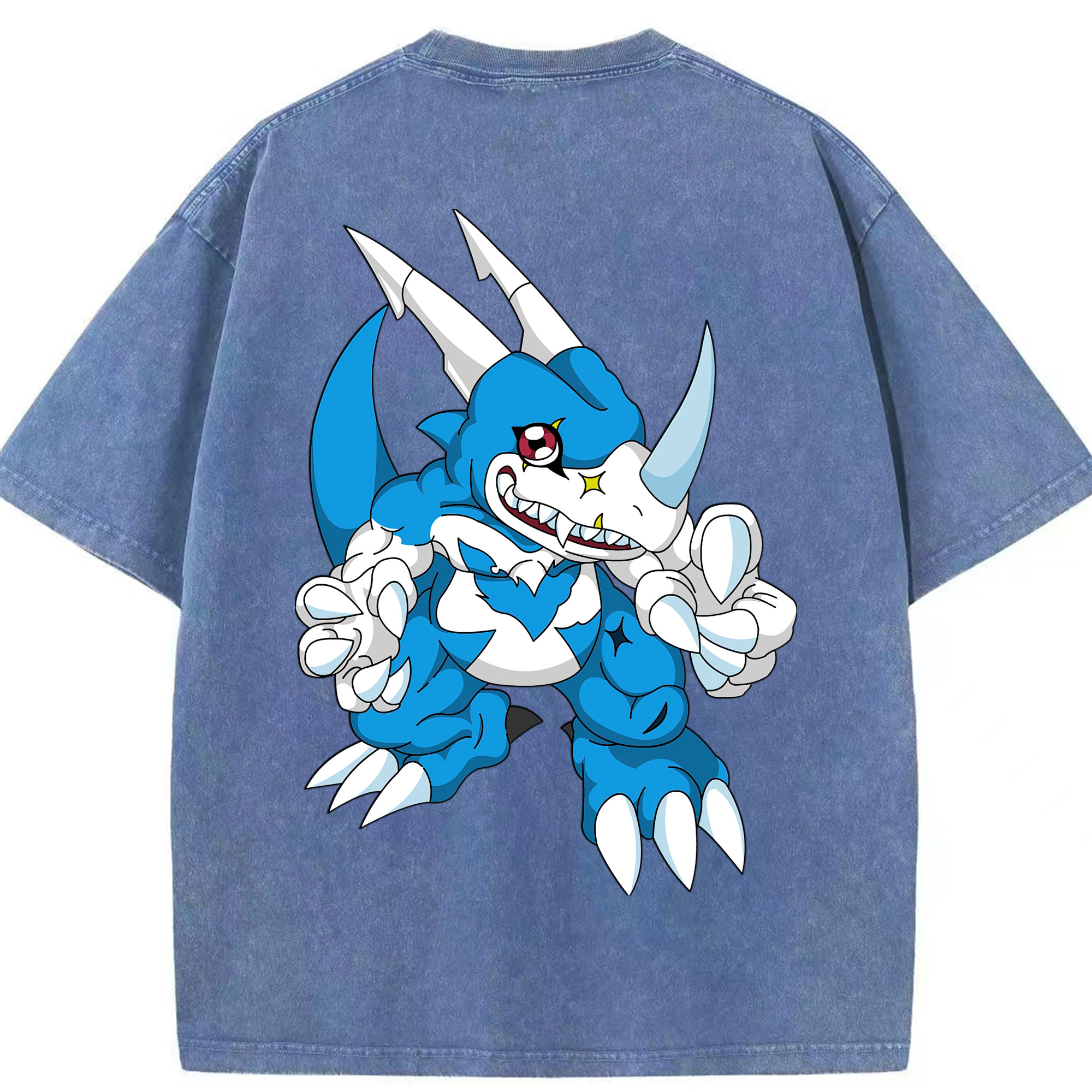 （画像用） Digimon デジタルモンスター/デジモン 綿100% ヴィンテージ風 半袖Tシャツ（背面プリント）