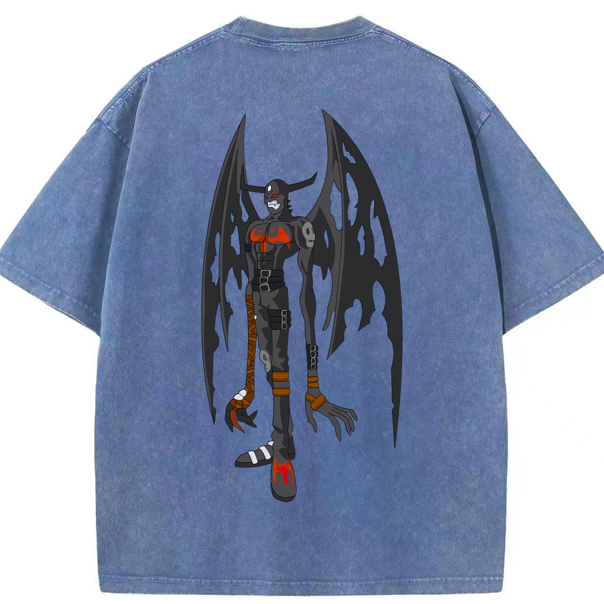 （画像用） Digimon デジタルモンスター/デジモン 綿100% ヴィンテージ風 半袖Tシャツ（背面プリント）