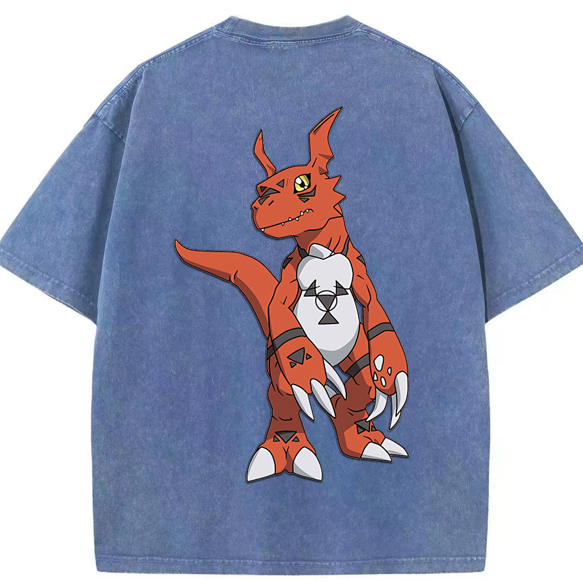 （画像用） Digimon デジタルモンスター/デジモン 綿100% ヴィンテージ風 半袖Tシャツ（背面プリント）
