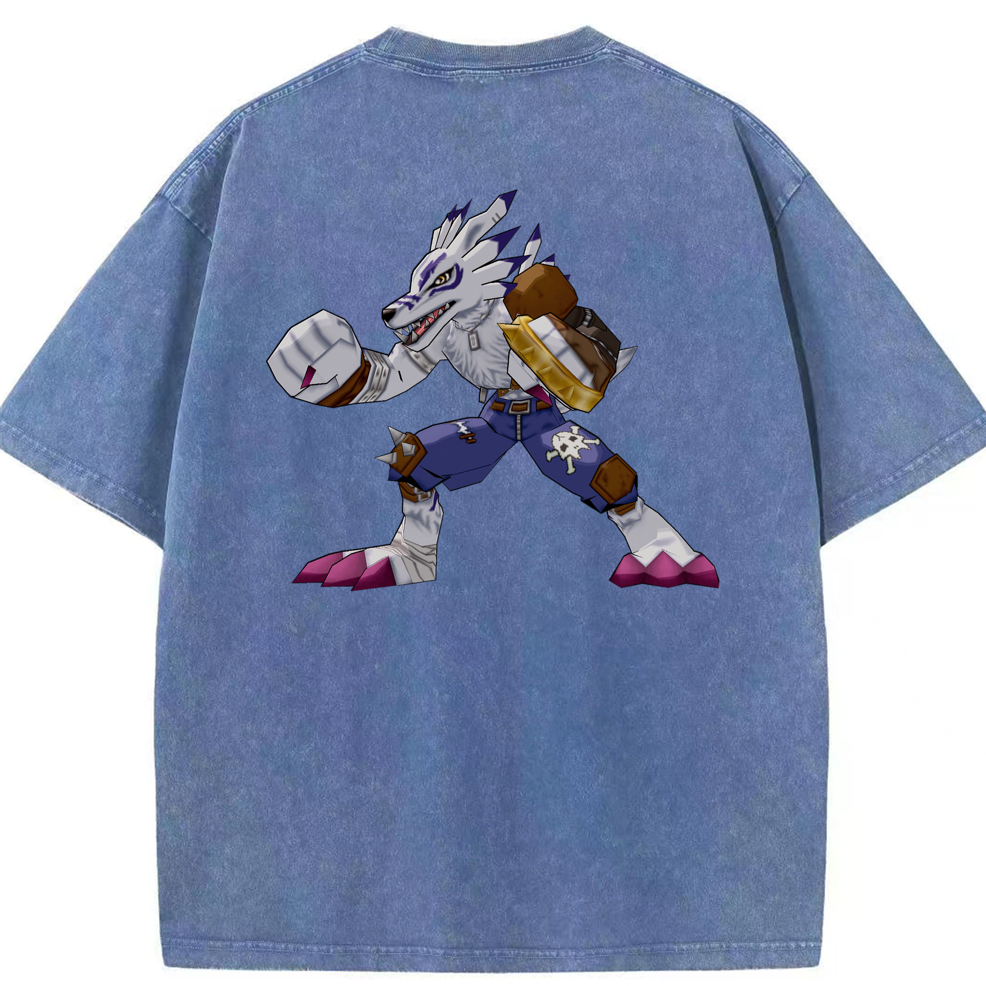 （画像用） Digimon デジタルモンスター/デジモン 綿100% ヴィンテージ風 半袖Tシャツ（背面プリント）