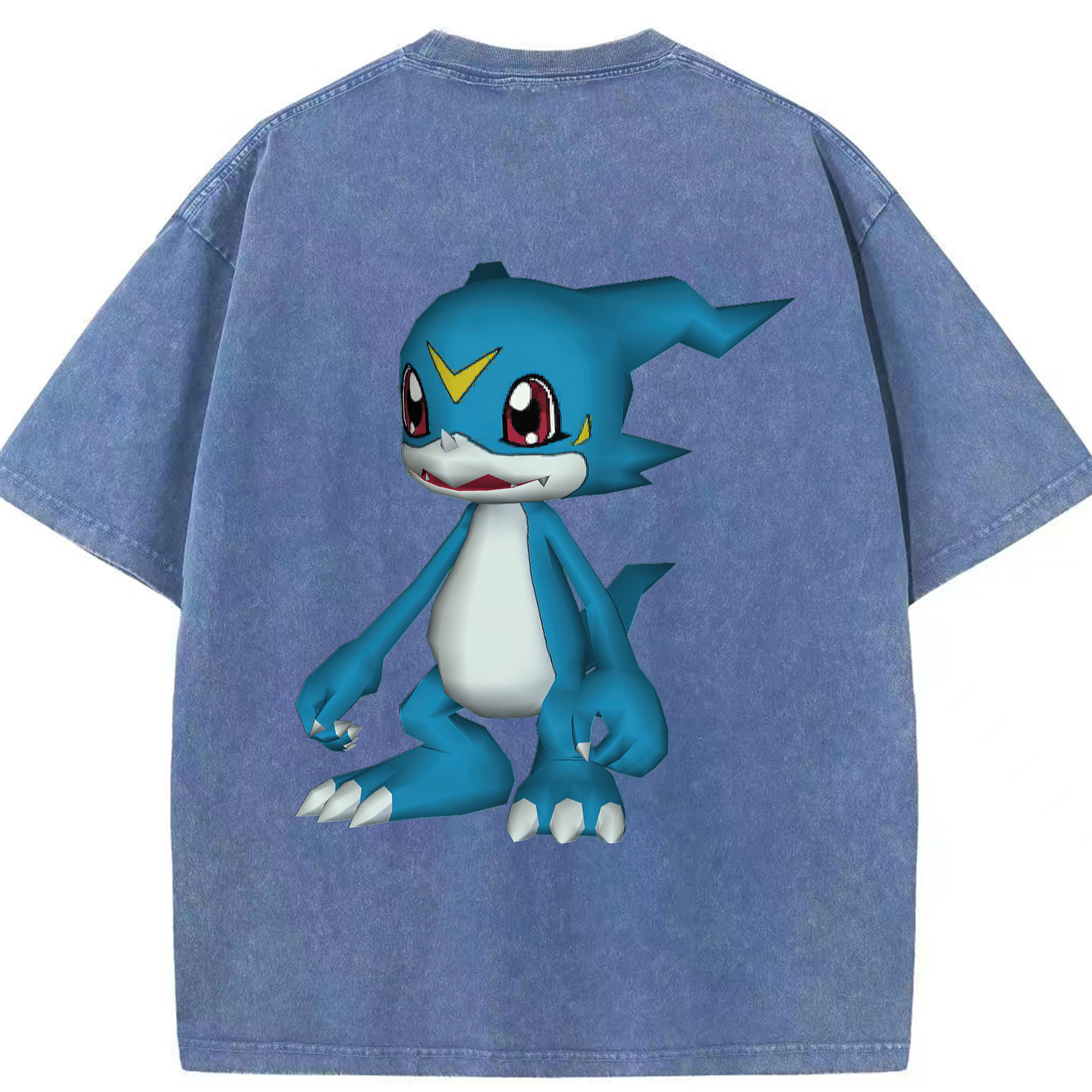 （画像用） Digimon デジタルモンスター/デジモン 綿100% ヴィンテージ風 半袖Tシャツ（背面プリント）