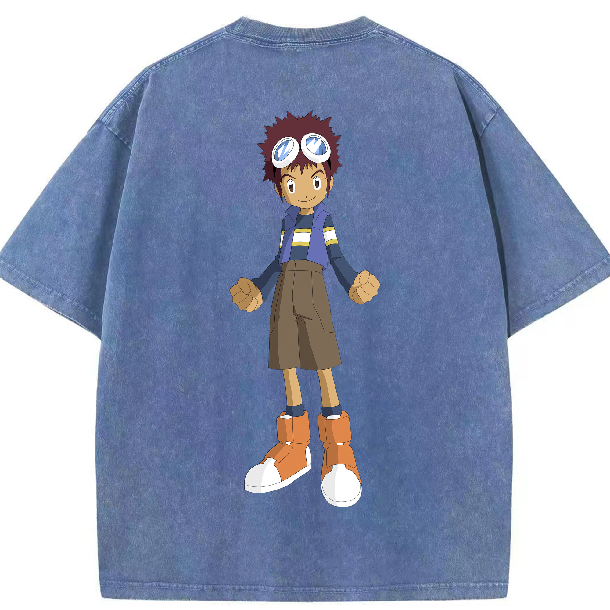（画像用） Digimon デジタルモンスター/デジモン 綿100% ヴィンテージ風 半袖Tシャツ（背面プリント）