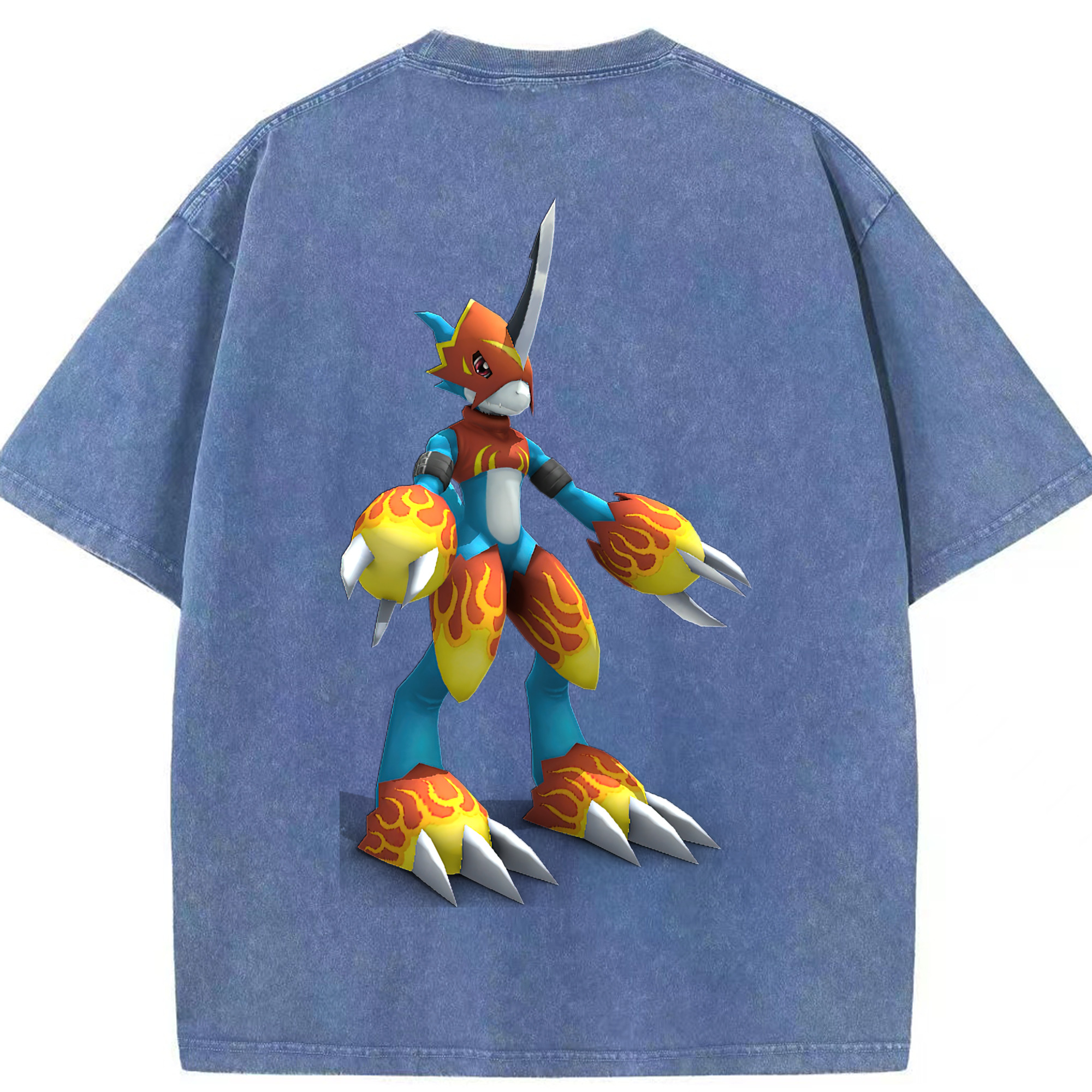 （画像用） Digimon デジタルモンスター/デジモン 綿100% ヴィンテージ風 半袖Tシャツ（背面プリント）