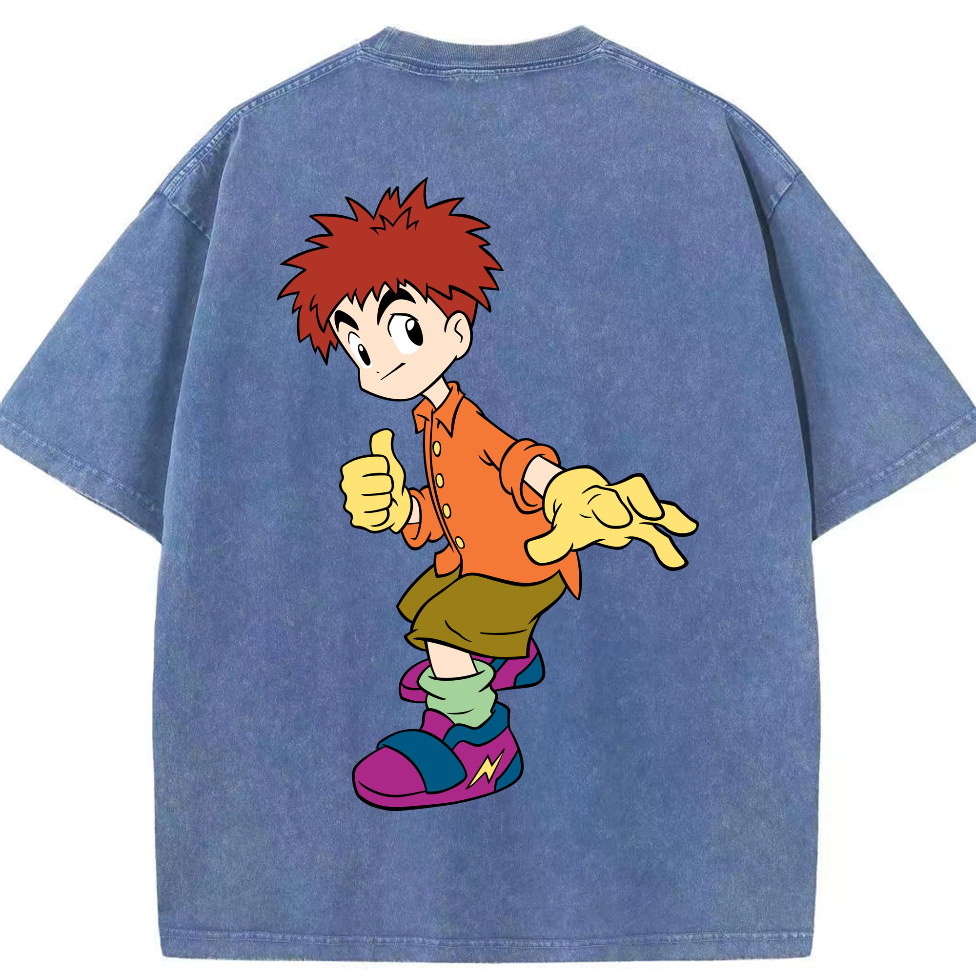 （画像用） Digimon デジタルモンスター/デジモン 綿100% ヴィンテージ風 半袖Tシャツ（背面プリント）