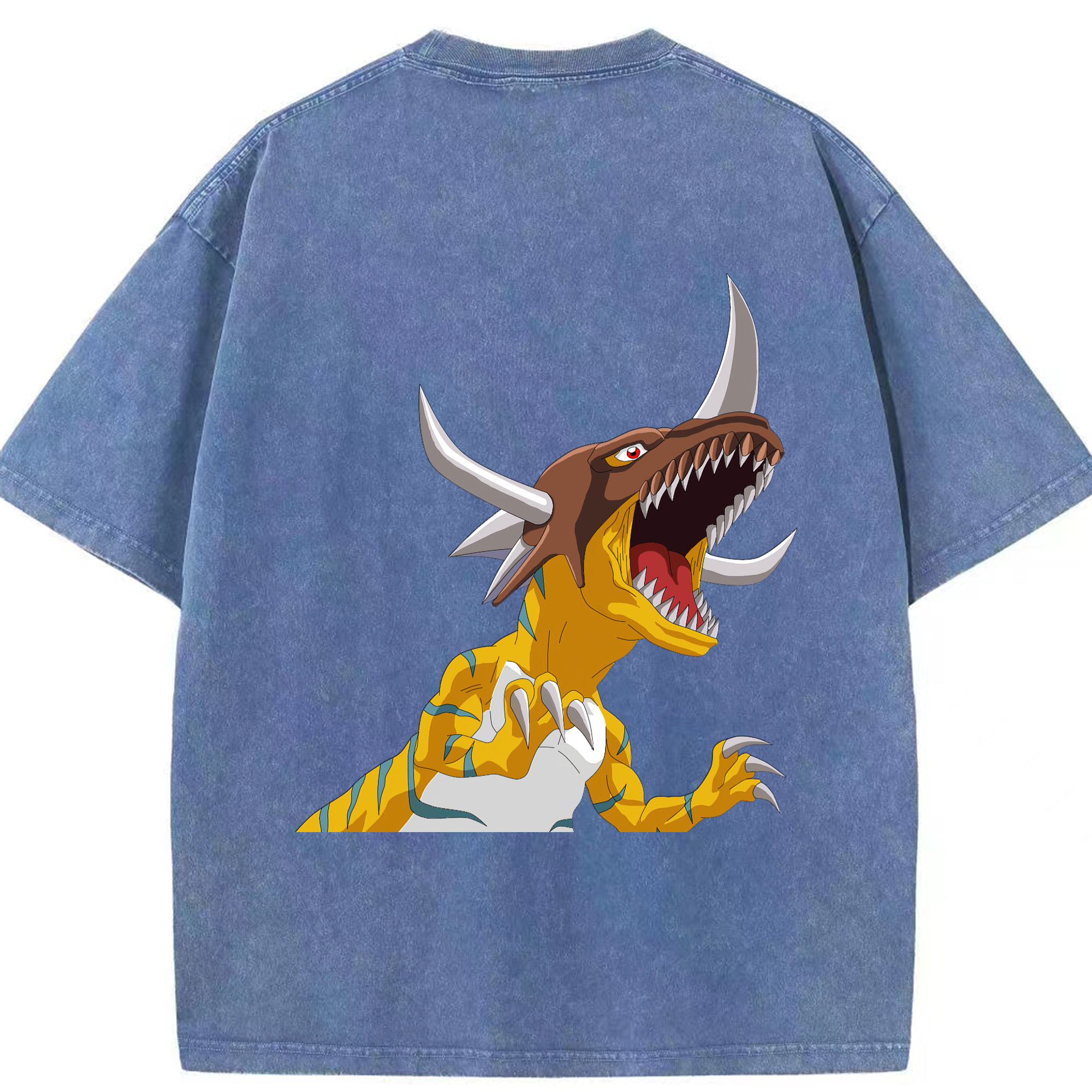 （画像用） Digimon デジタルモンスター/デジモン 綿100% ヴィンテージ風 半袖Tシャツ（背面プリント）