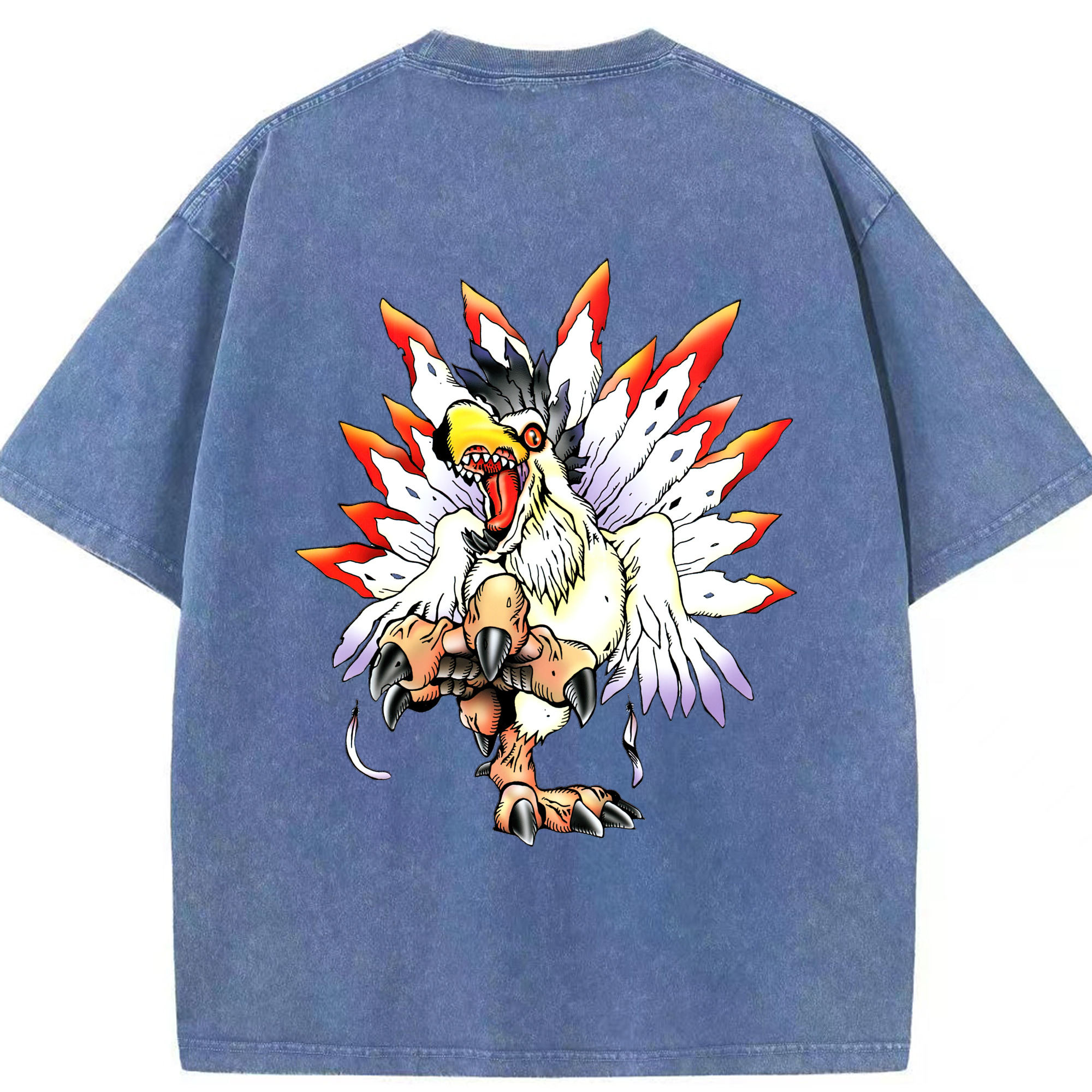 （画像用） Digimon デジタルモンスター/デジモン 綿100% ヴィンテージ風 半袖Tシャツ（背面プリント）