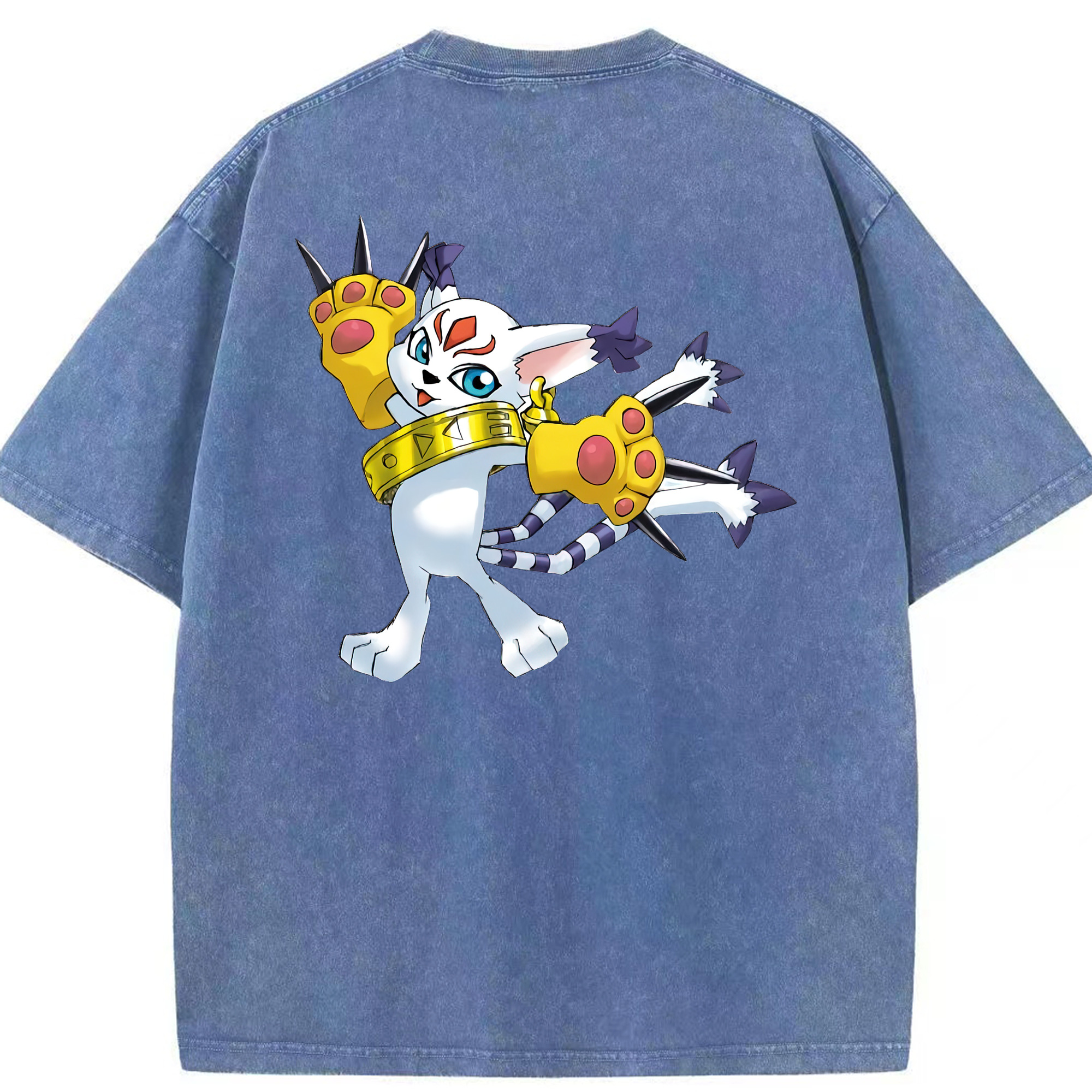 （画像用） Digimon デジタルモンスター/デジモン 綿100% ヴィンテージ風 半袖Tシャツ（背面プリント）