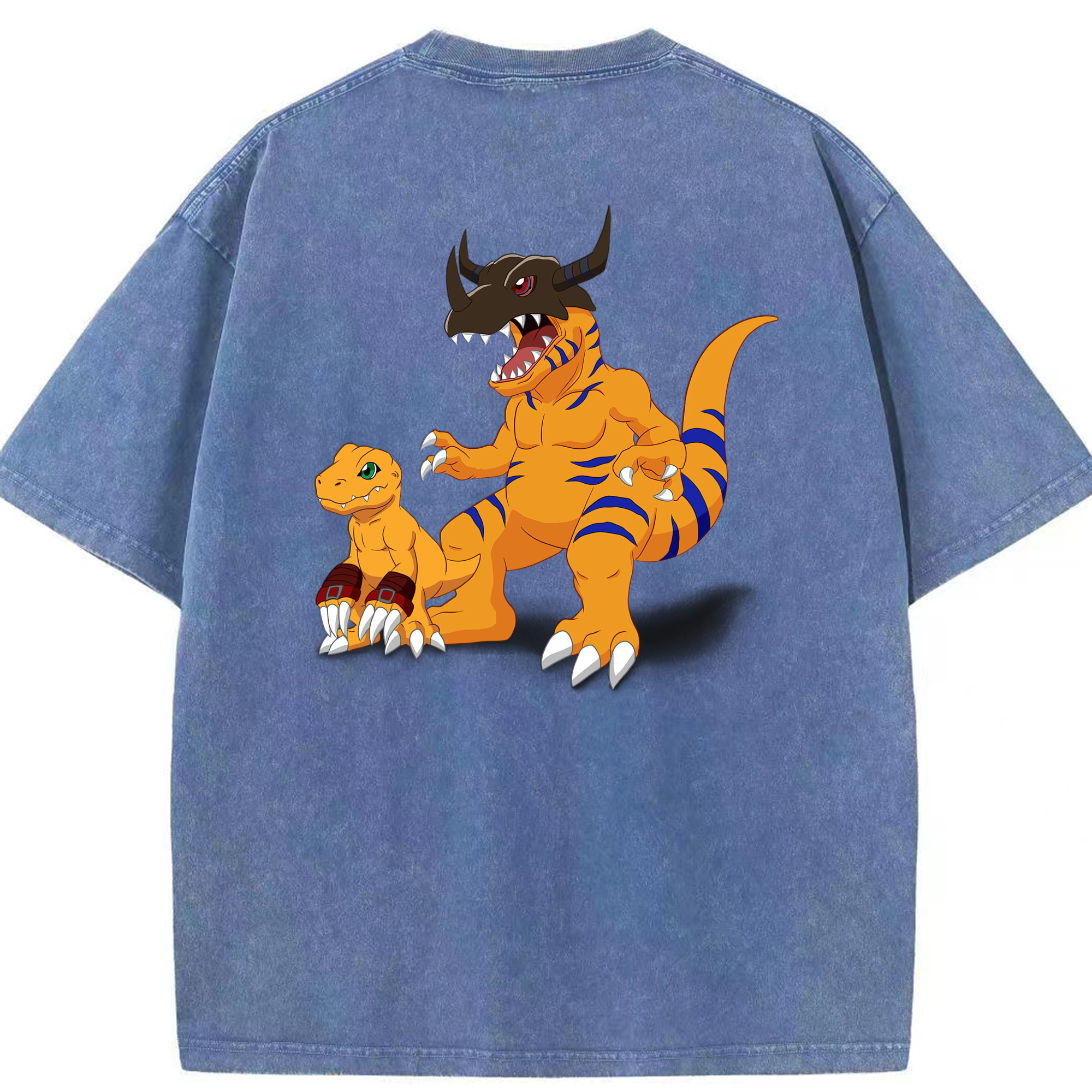（画像用） Digimon デジタルモンスター/デジモン 綿100% ヴィンテージ風 半袖Tシャツ（背面プリント）