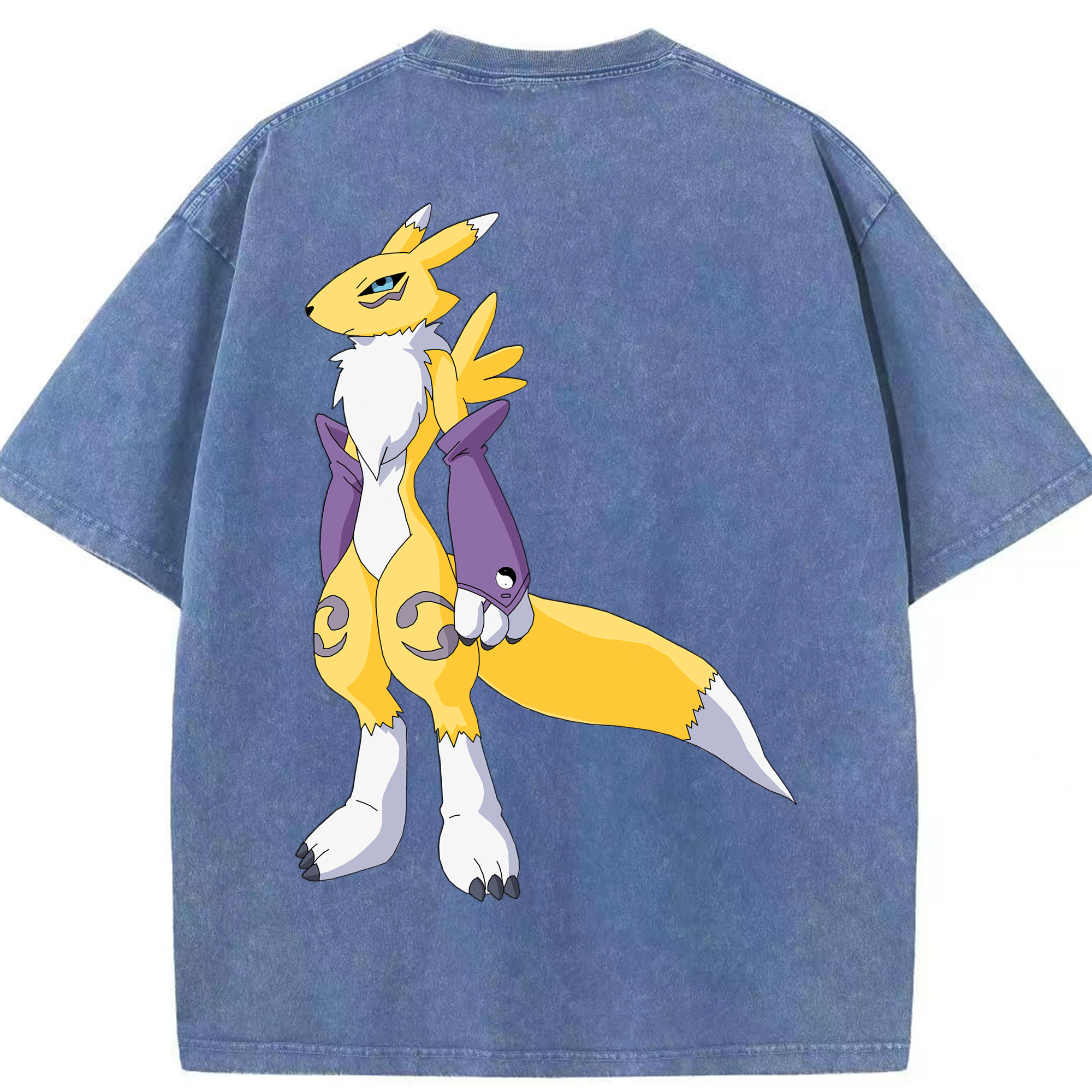 （画像用） Digimon デジタルモンスター/デジモン 綿100% ヴィンテージ風 半袖Tシャツ（背面プリント）