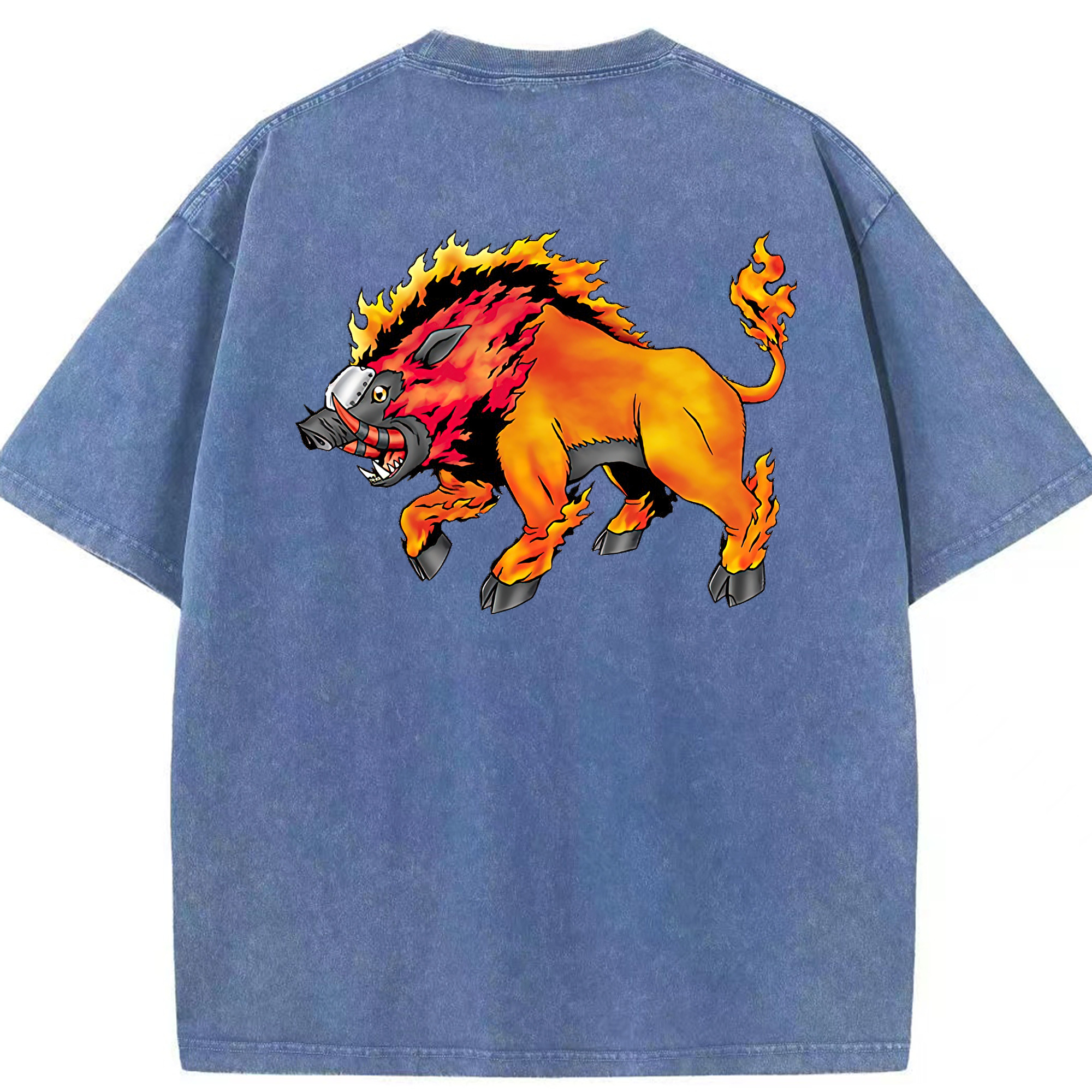 （画像用） Digimon デジタルモンスター/デジモン 綿100% ヴィンテージ風 半袖Tシャツ（背面プリント）