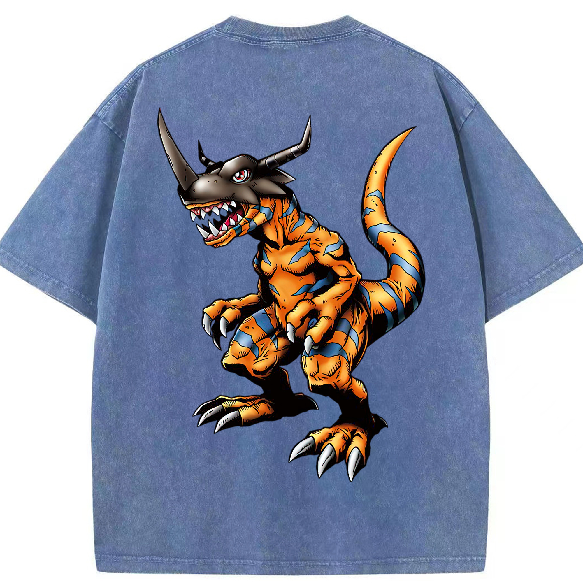 （画像用） Digimon デジタルモンスター/デジモン 綿100% ヴィンテージ風 半袖Tシャツ（背面プリント）