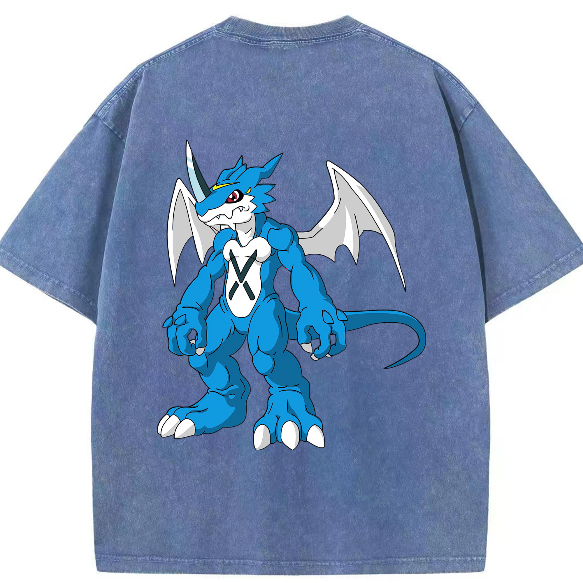 （画像用） Digimon デジタルモンスター/デジモン 綿100% ヴィンテージ風 半袖Tシャツ（背面プリント）