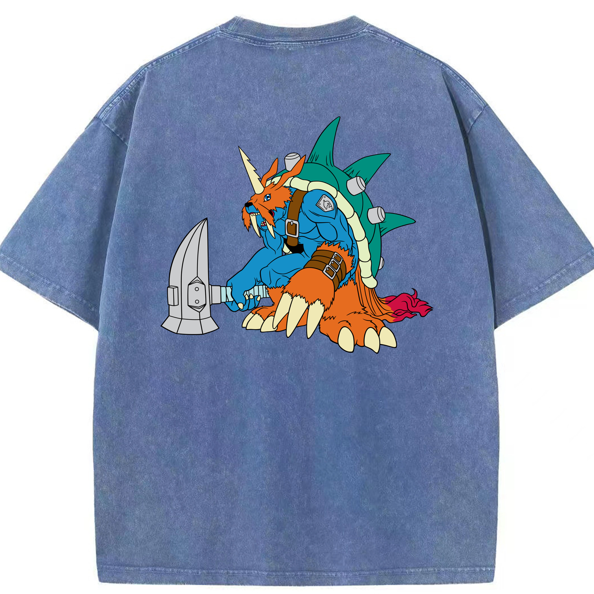（画像用） Digimon デジタルモンスター/デジモン 綿100% ヴィンテージ風 半袖Tシャツ（背面プリント）