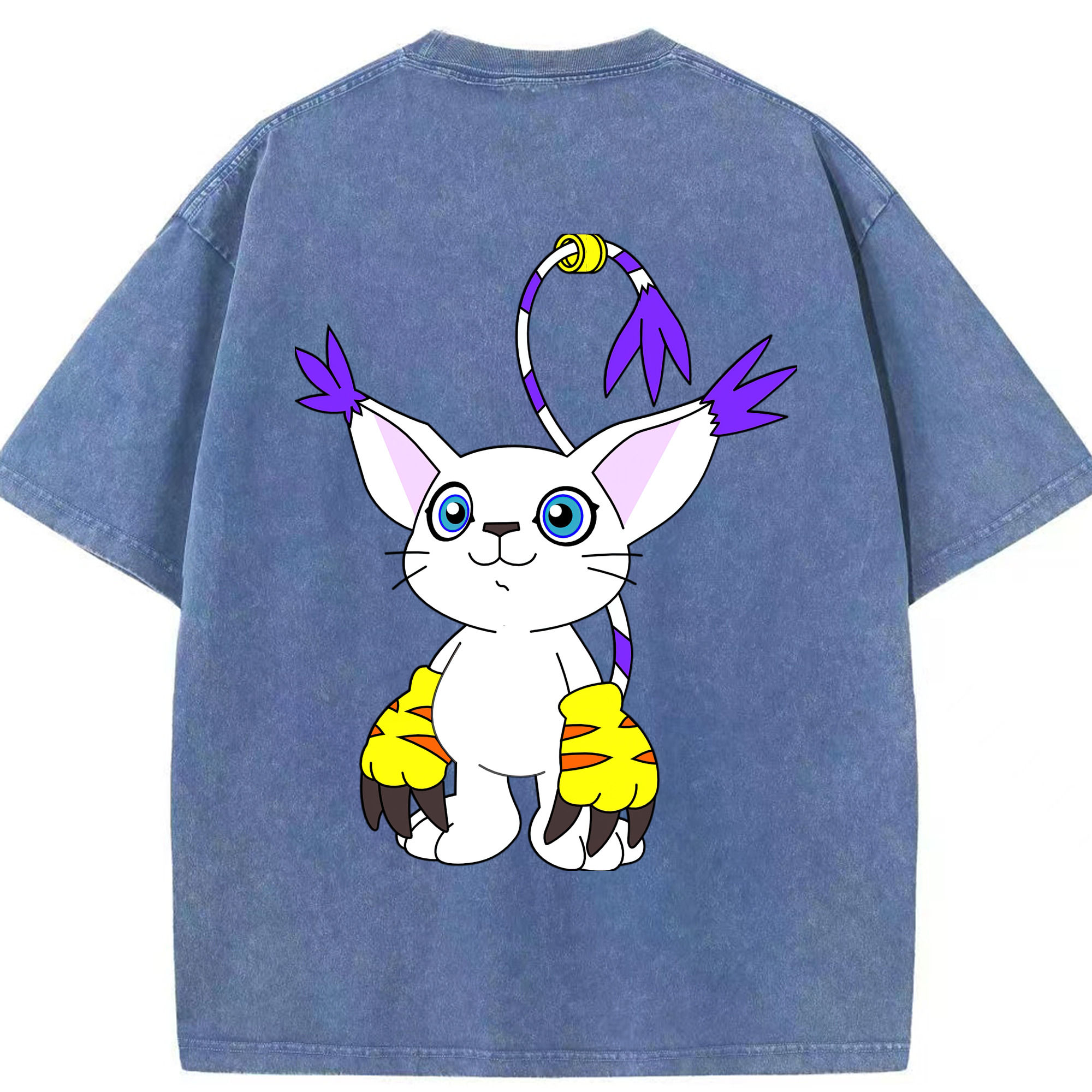 （画像用） Digimon デジタルモンスター/デジモン 綿100% ヴィンテージ風 半袖Tシャツ（背面プリント）