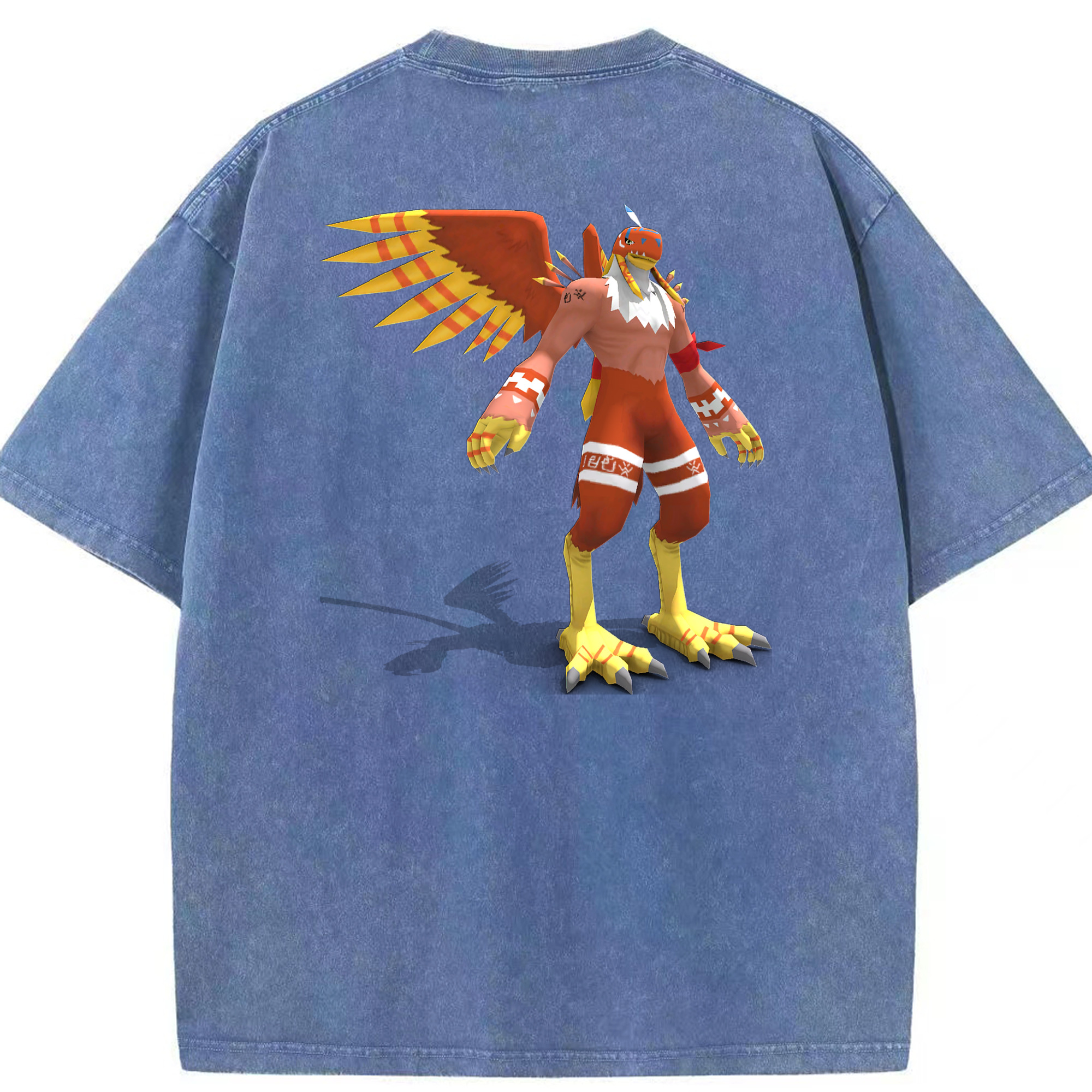 （画像用） Digimon デジタルモンスター/デジモン 綿100% ヴィンテージ風 半袖Tシャツ（背面プリント）