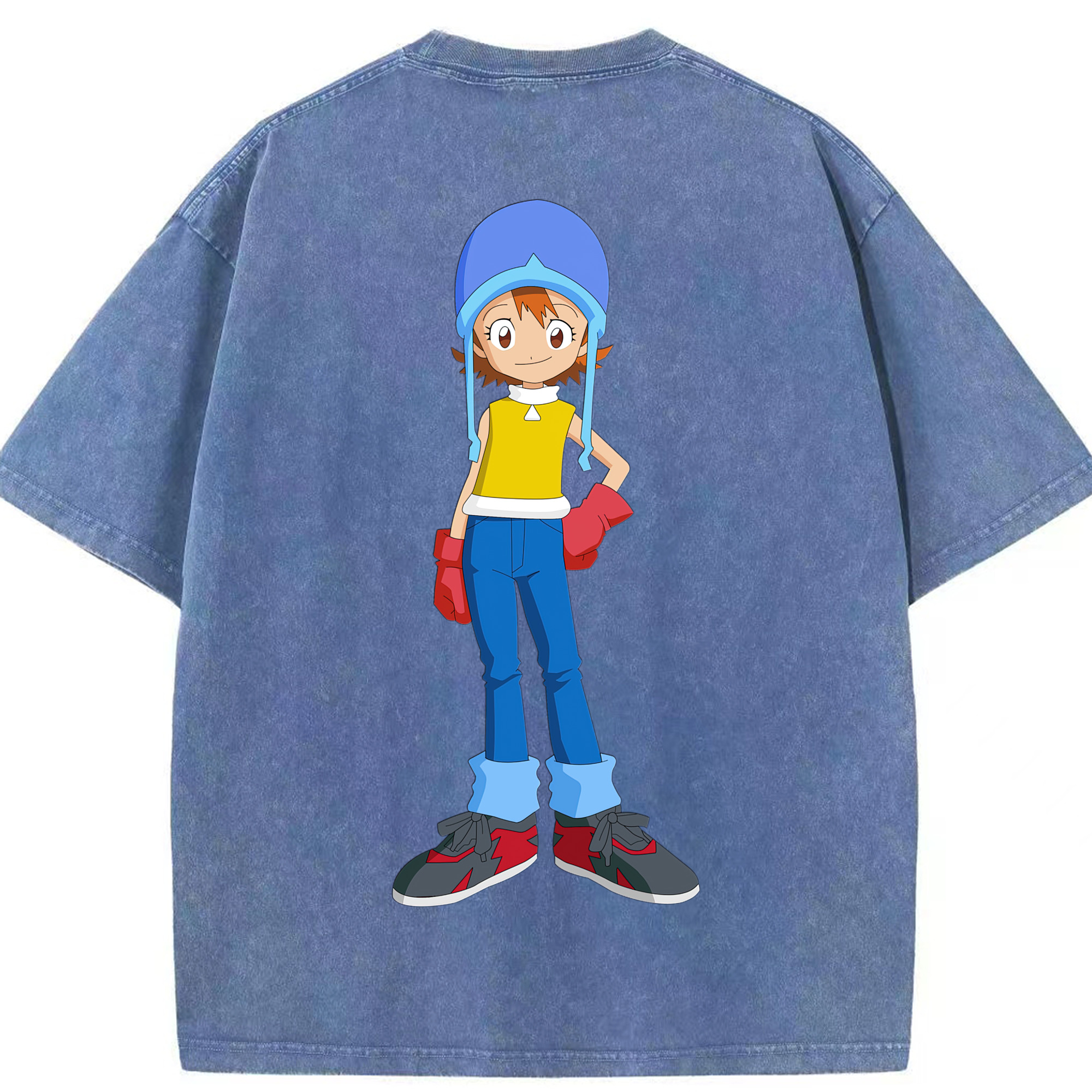 （画像用） Digimon デジタルモンスター/デジモン 綿100% ヴィンテージ風 半袖Tシャツ（背面プリント）
