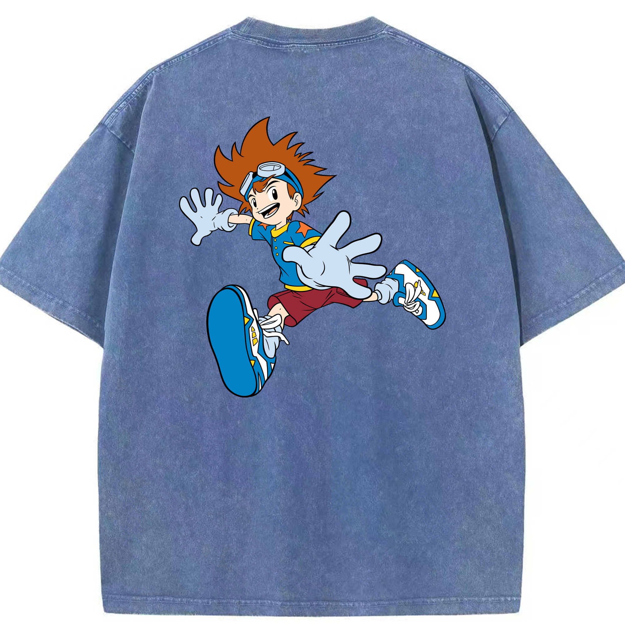 （画像用） Digimon デジタルモンスター/デジモン 綿100% ヴィンテージ風 半袖Tシャツ（背面プリント）