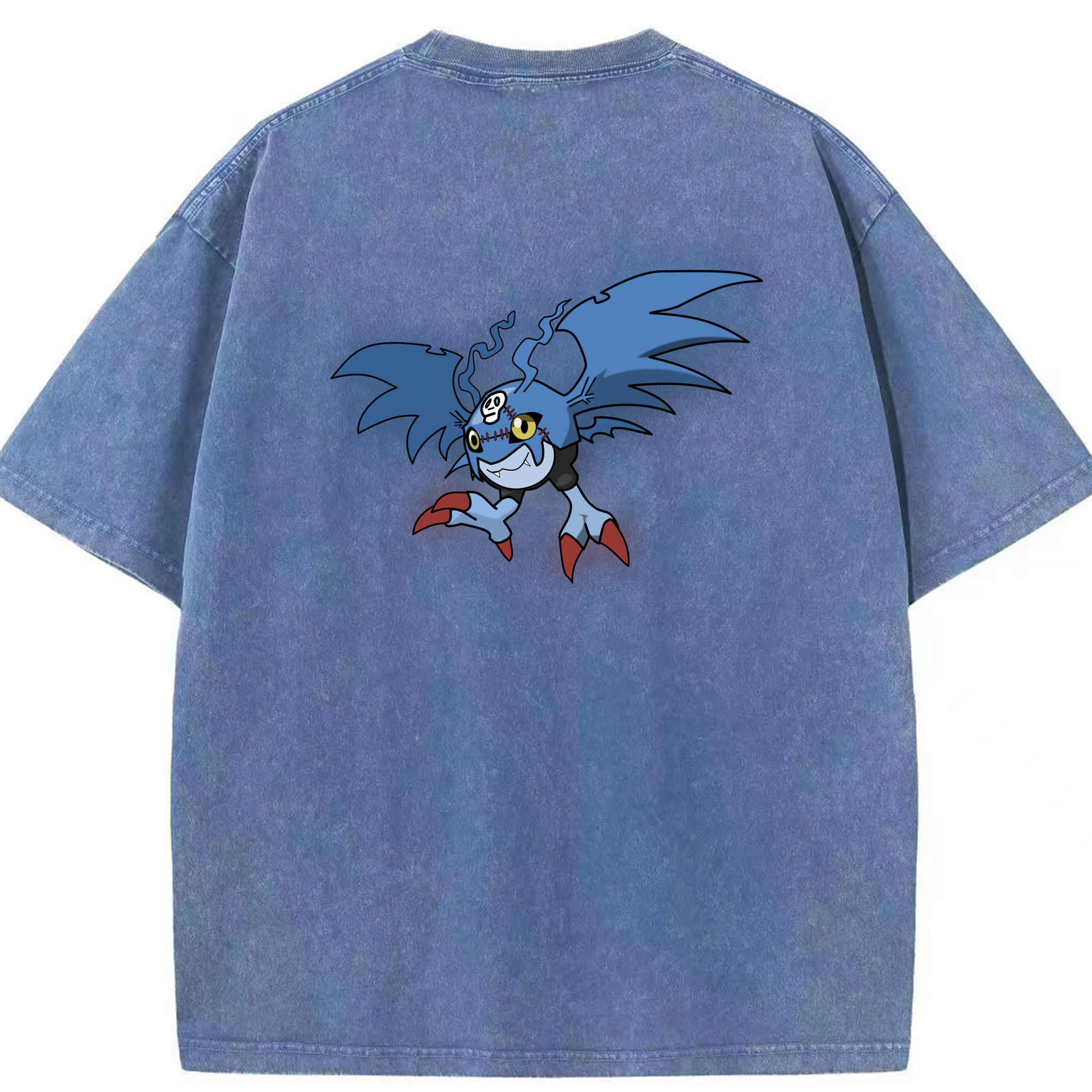 （画像用） Digimon デジタルモンスター/デジモン 綿100% ヴィンテージ風 半袖Tシャツ（背面プリント）