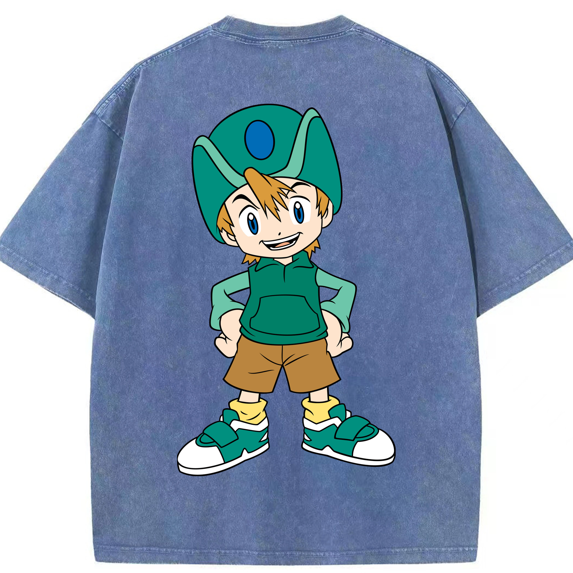 （画像用） Digimon デジタルモンスター/デジモン 綿100% ヴィンテージ風 半袖Tシャツ（背面プリント）