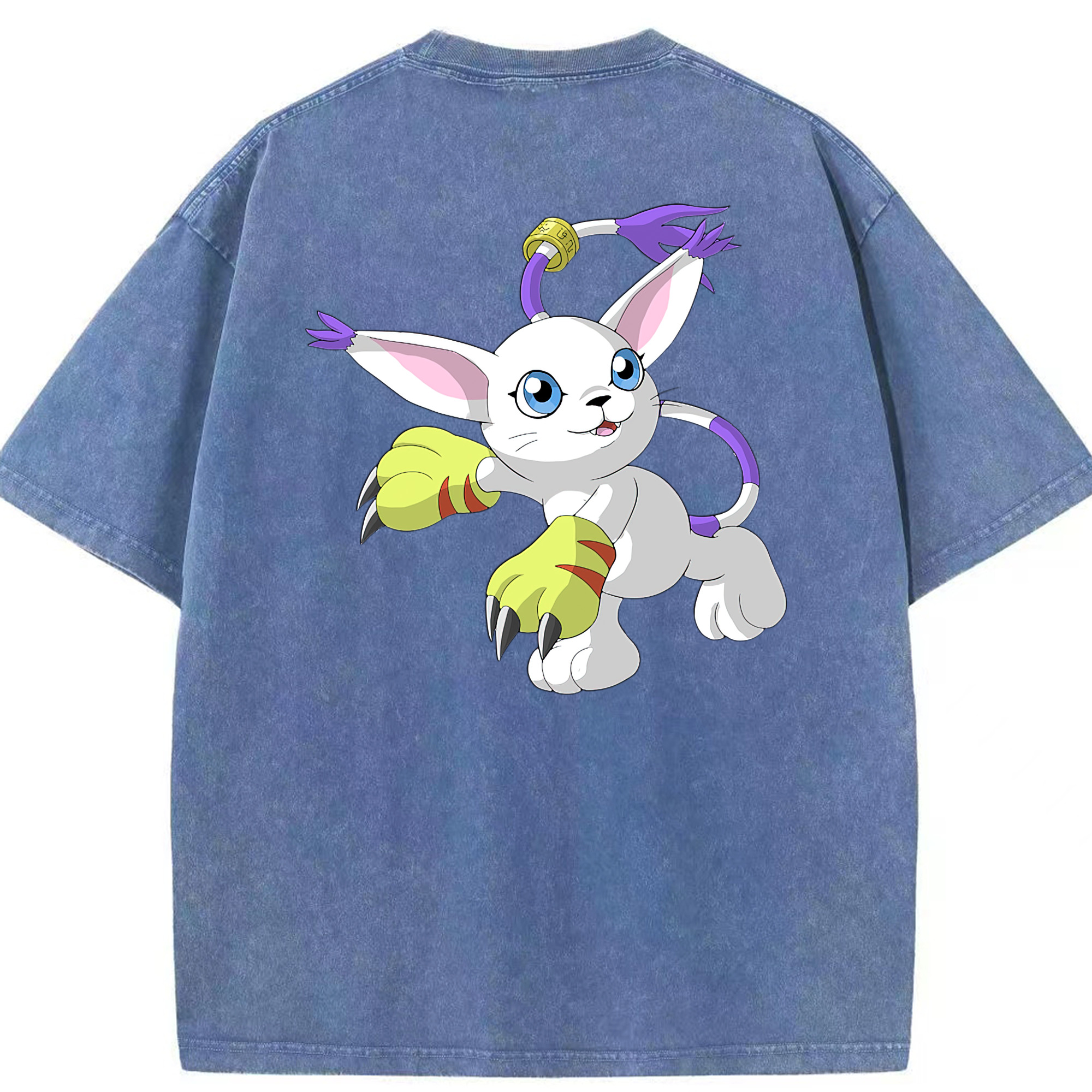 （画像用） Digimon デジタルモンスター/デジモン 綿100% ヴィンテージ風 半袖Tシャツ（背面プリント）