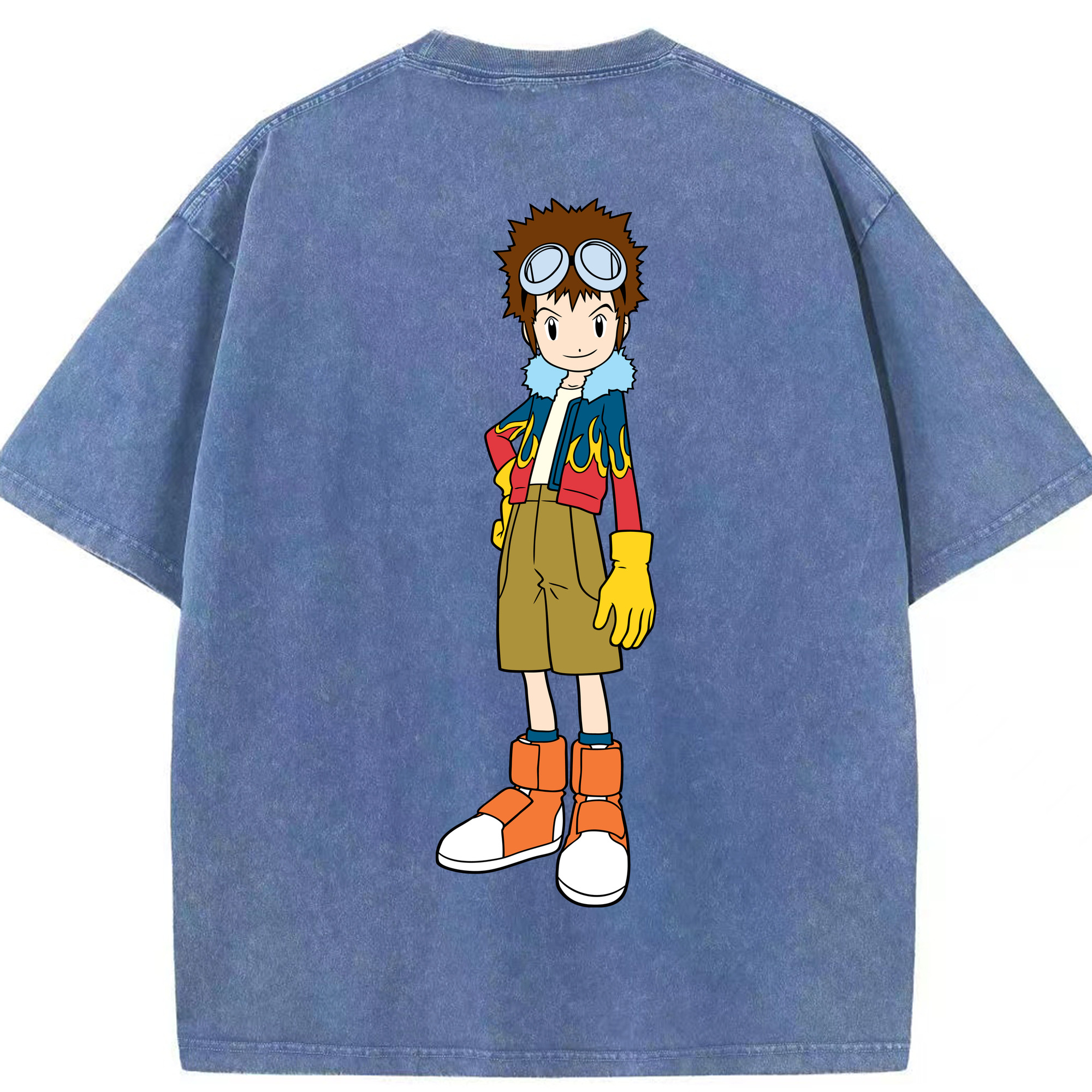 （画像用） Digimon デジタルモンスター/デジモン 綿100% ヴィンテージ風 半袖Tシャツ（背面プリント）
