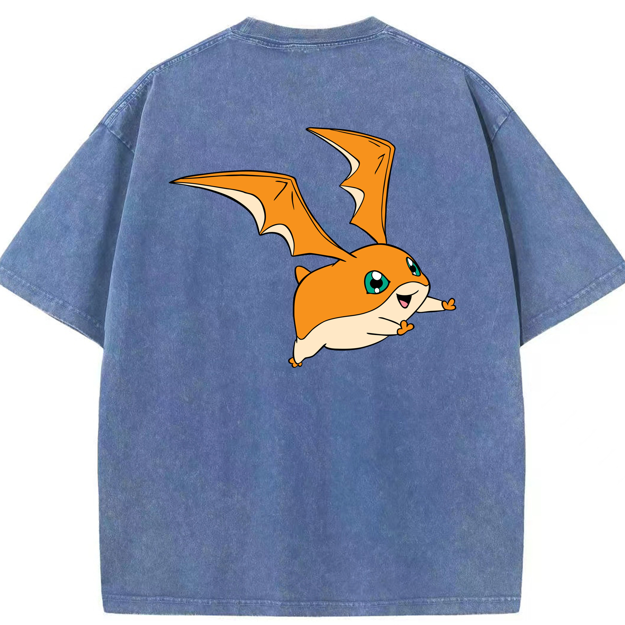 （画像用） Digimon デジタルモンスター/デジモン 綿100% ヴィンテージ風 半袖Tシャツ（背面プリント）
