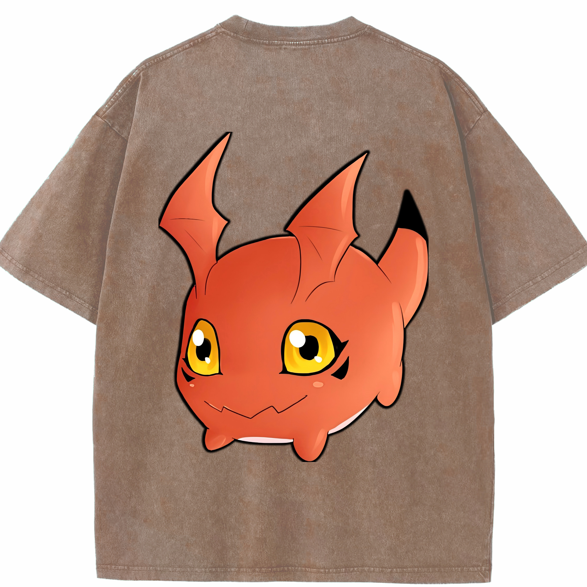 （画像用） Digimon デジタルモンスター/デジモン 綿100% ヴィンテージ風 半袖Tシャツ（背面プリント）
