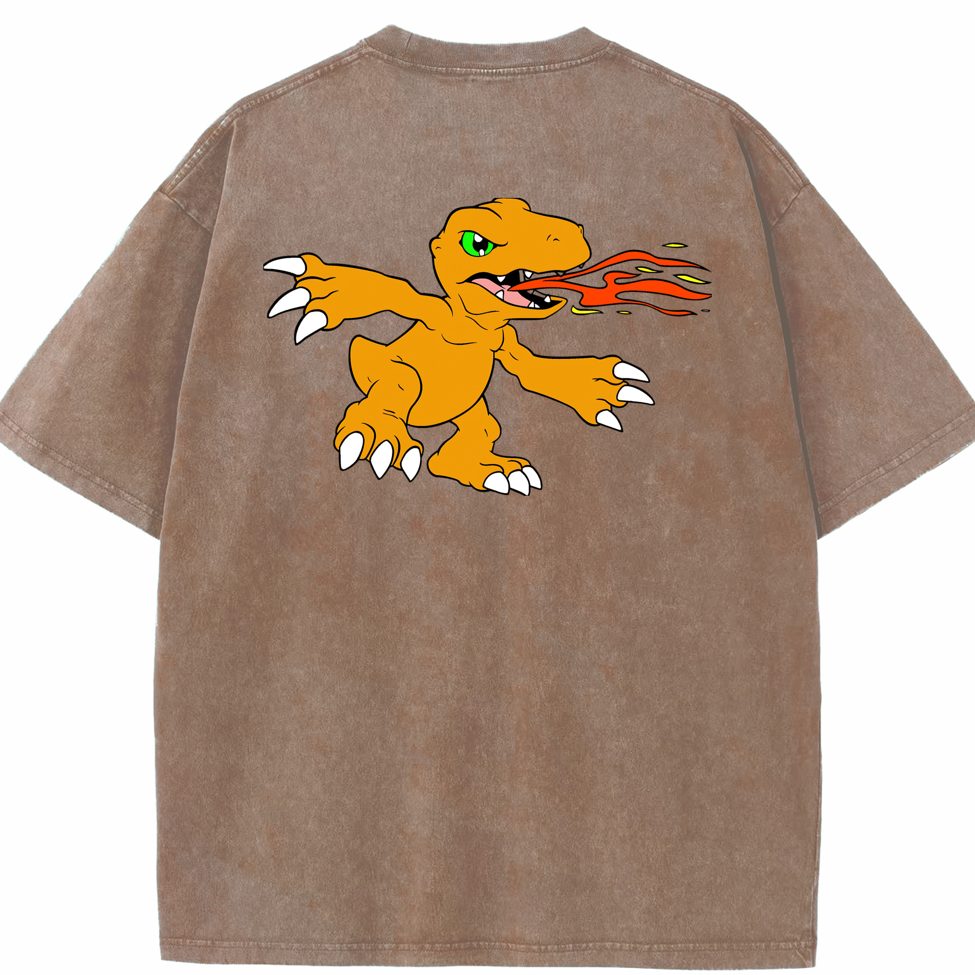 （画像用） Digimon デジタルモンスター/デジモン 綿100% ヴィンテージ風 半袖Tシャツ（背面プリント）