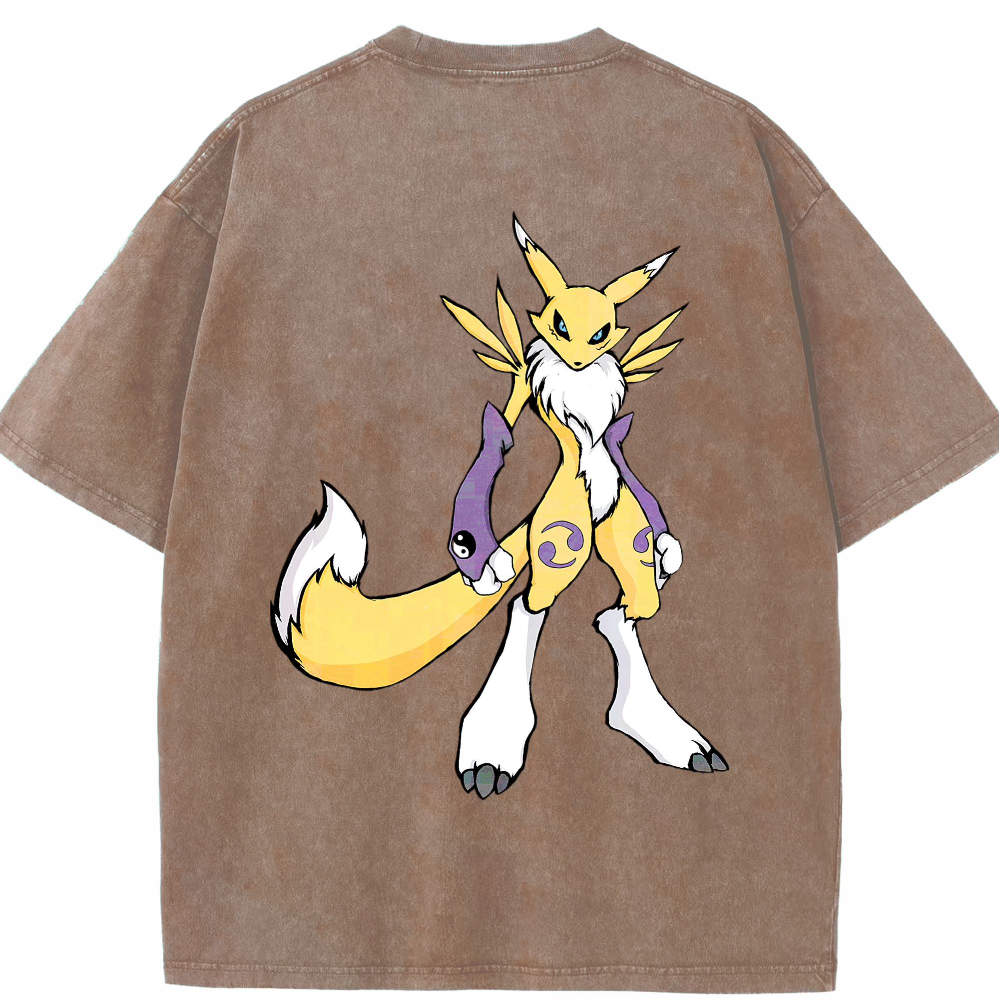 （画像用） Digimon デジタルモンスター/デジモン 綿100% ヴィンテージ風 半袖Tシャツ（背面プリント）
