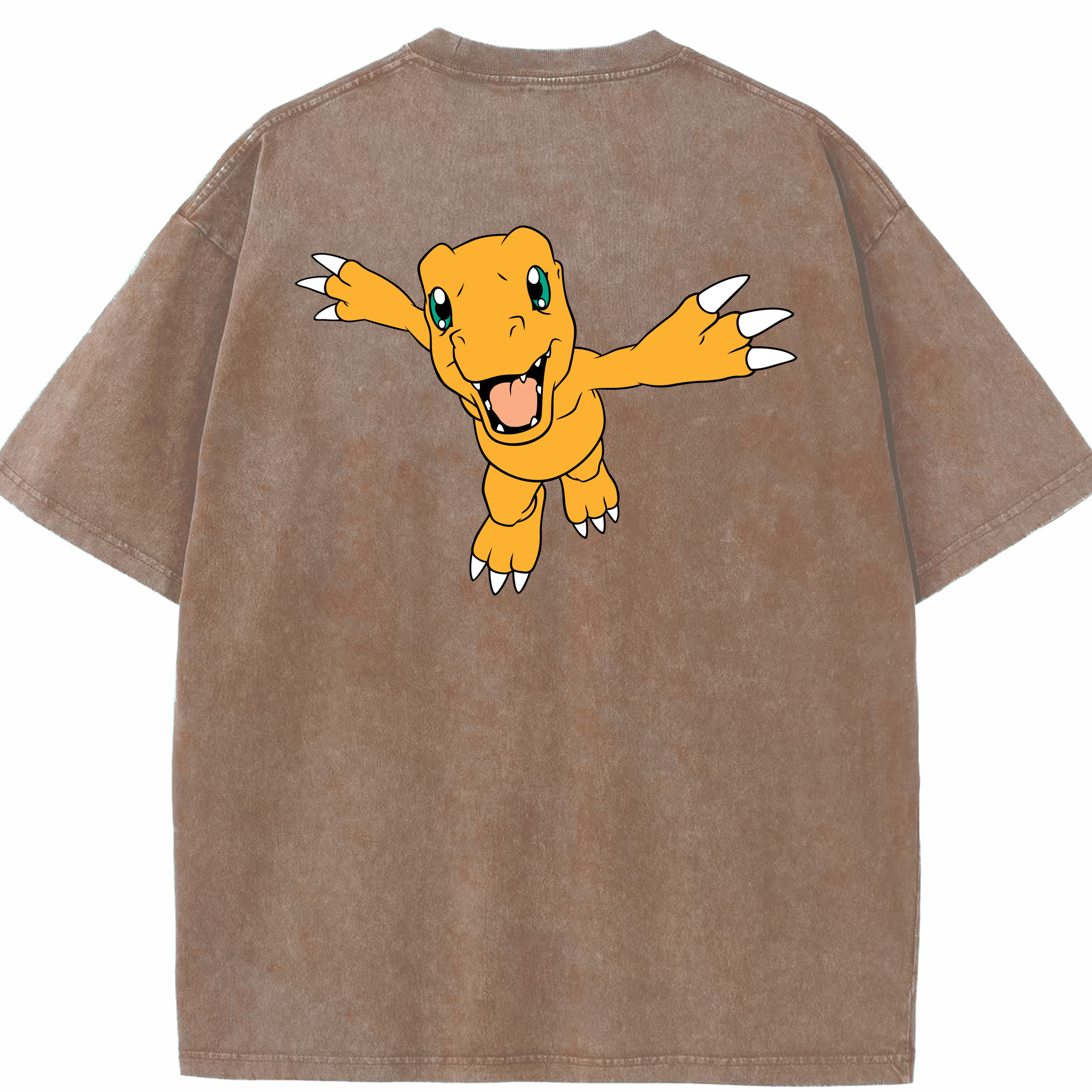 （画像用） Digimon デジタルモンスター/デジモン 綿100% ヴィンテージ風 半袖Tシャツ（背面プリント）