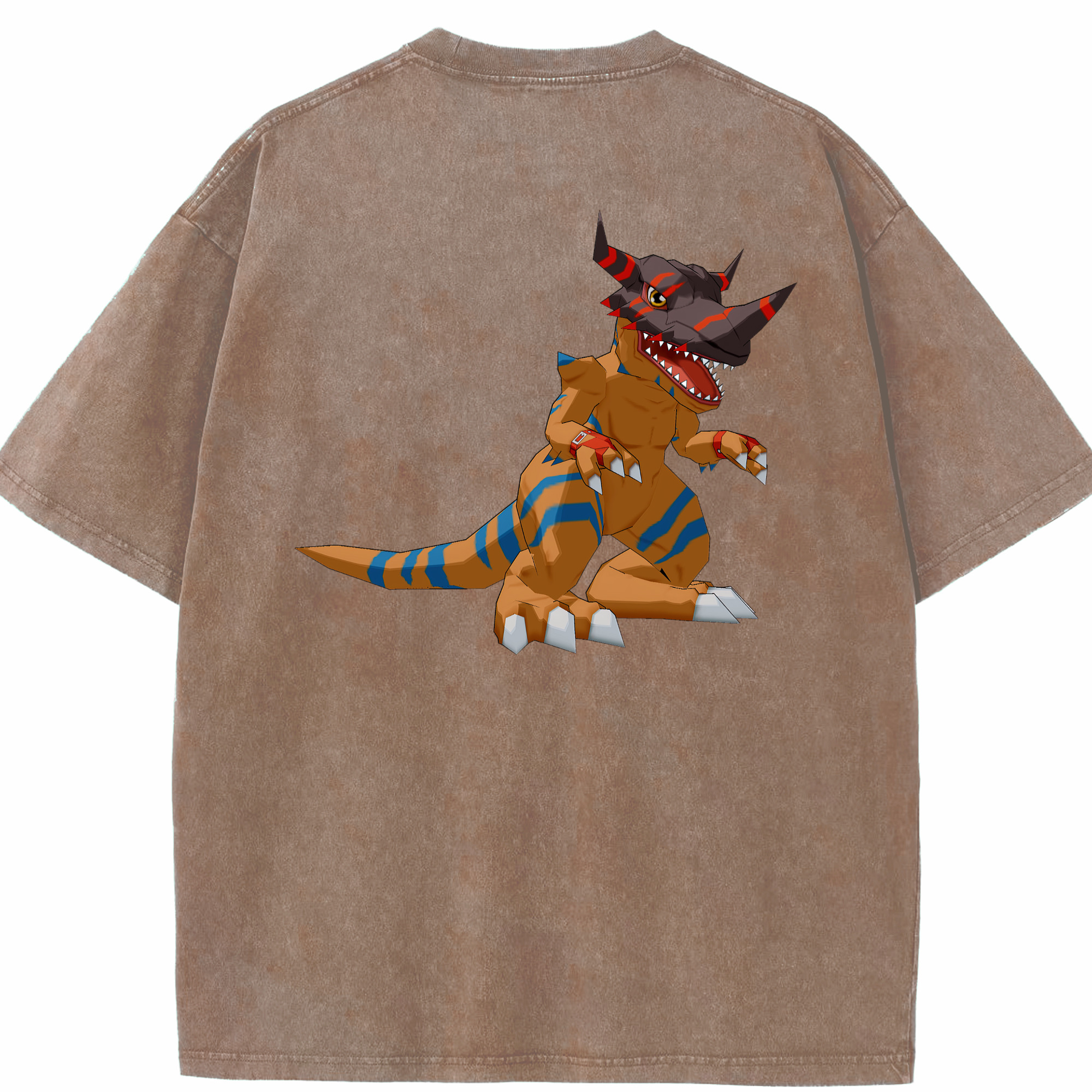 （画像用） Digimon デジタルモンスター/デジモン 綿100% ヴィンテージ風 半袖Tシャツ（背面プリント）