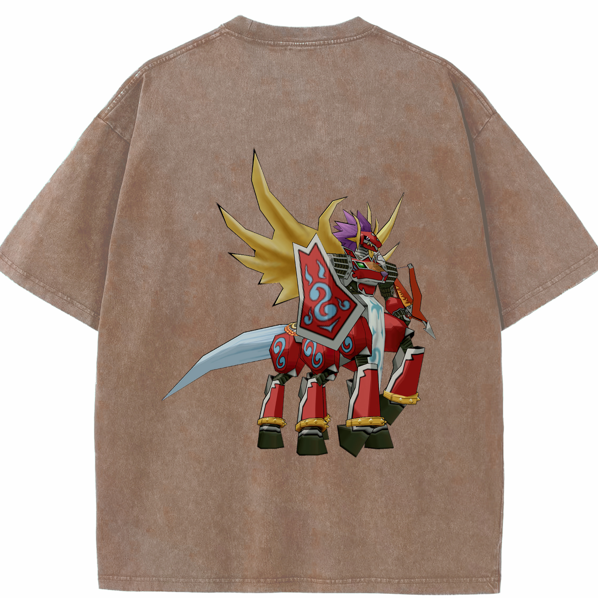 （画像用） Digimon デジタルモンスター/デジモン 綿100% ヴィンテージ風 半袖Tシャツ（背面プリント）