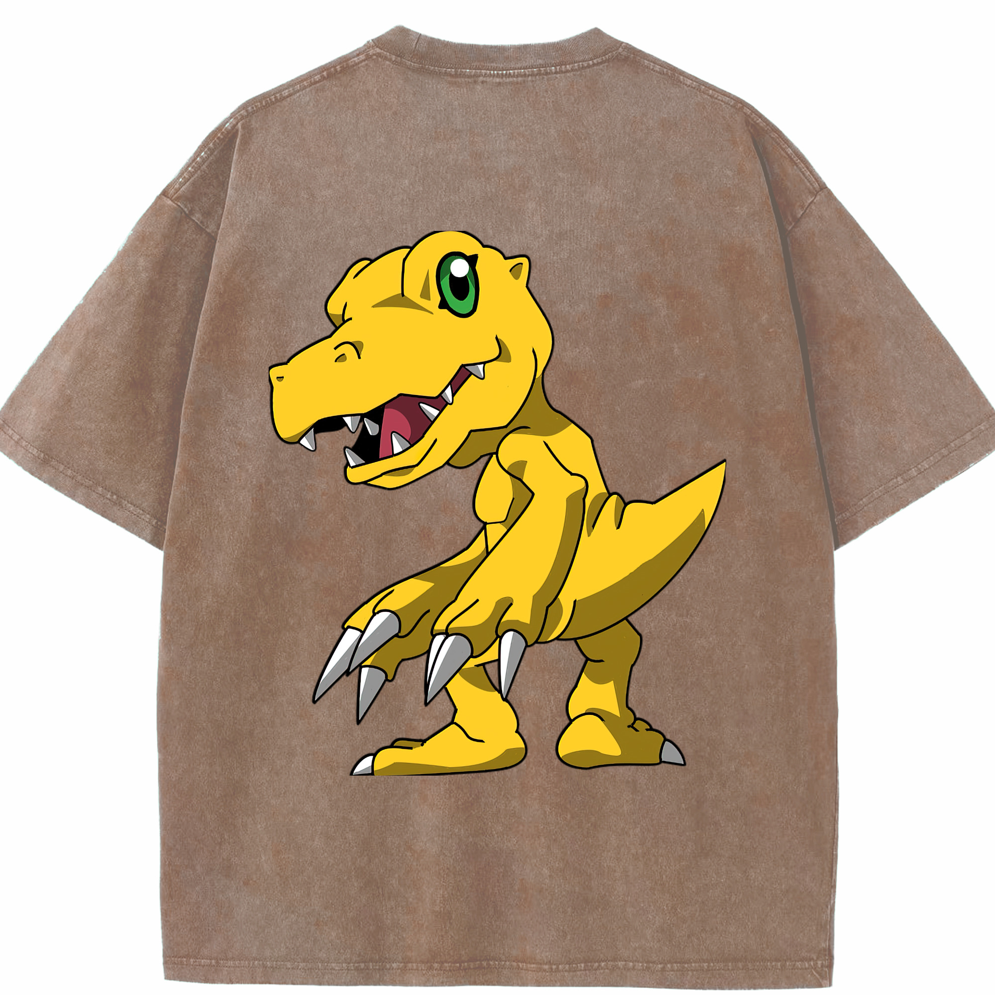 （画像用） Digimon デジタルモンスター/デジモン 綿100% ヴィンテージ風 半袖Tシャツ（背面プリント）