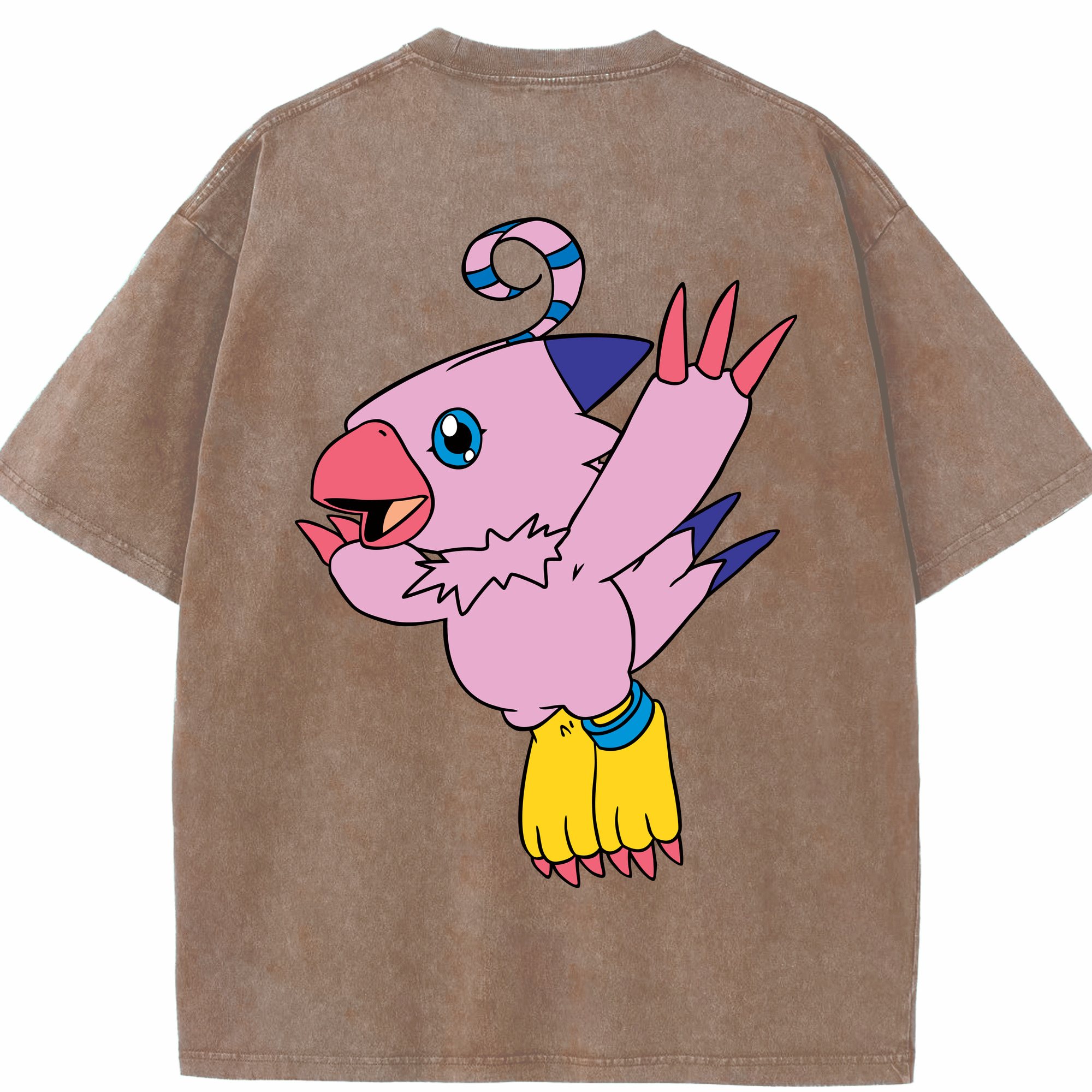 （画像用） Digimon デジタルモンスター/デジモン 綿100% ヴィンテージ風 半袖Tシャツ（背面プリント）