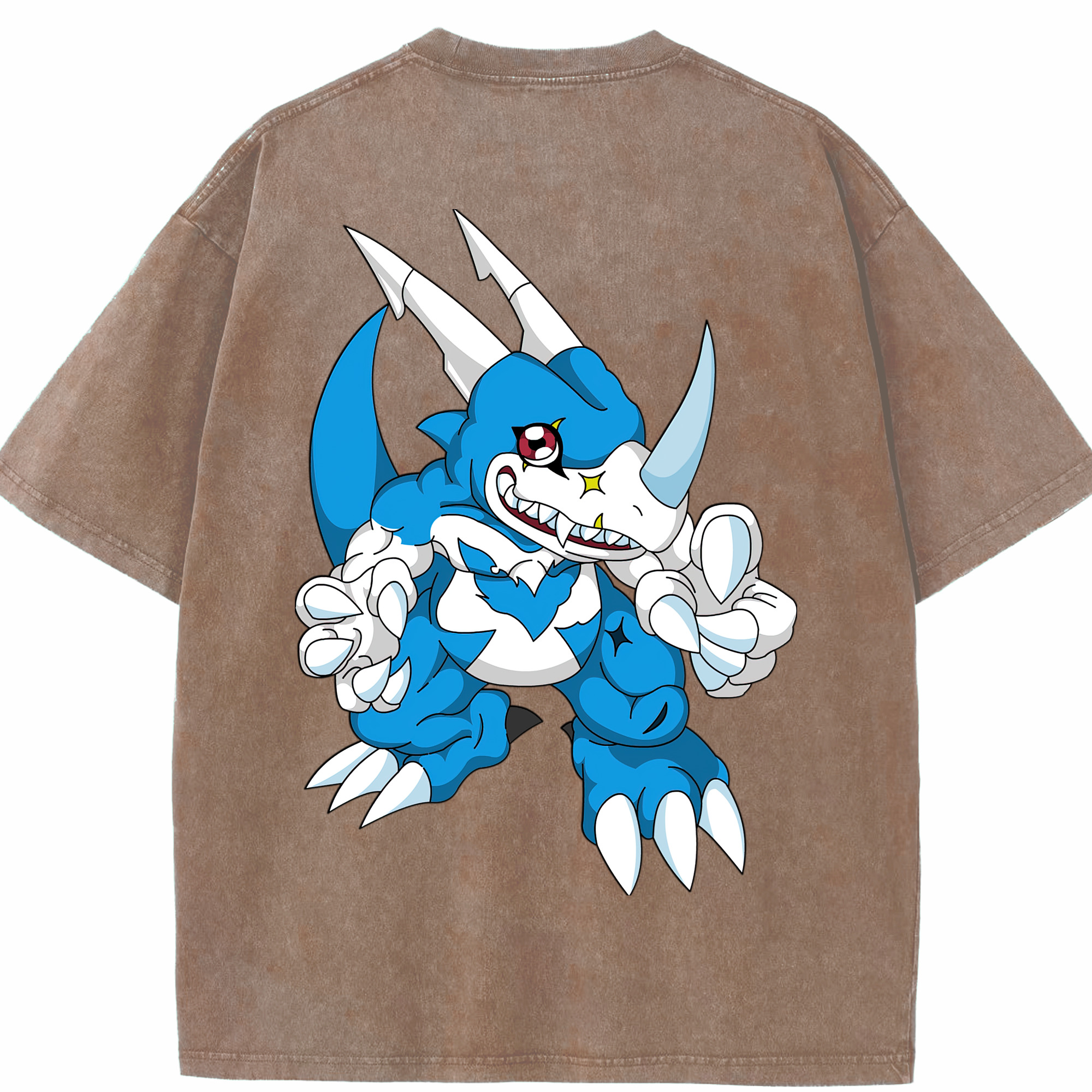 （画像用） Digimon デジタルモンスター/デジモン 綿100% ヴィンテージ風 半袖Tシャツ（背面プリント）