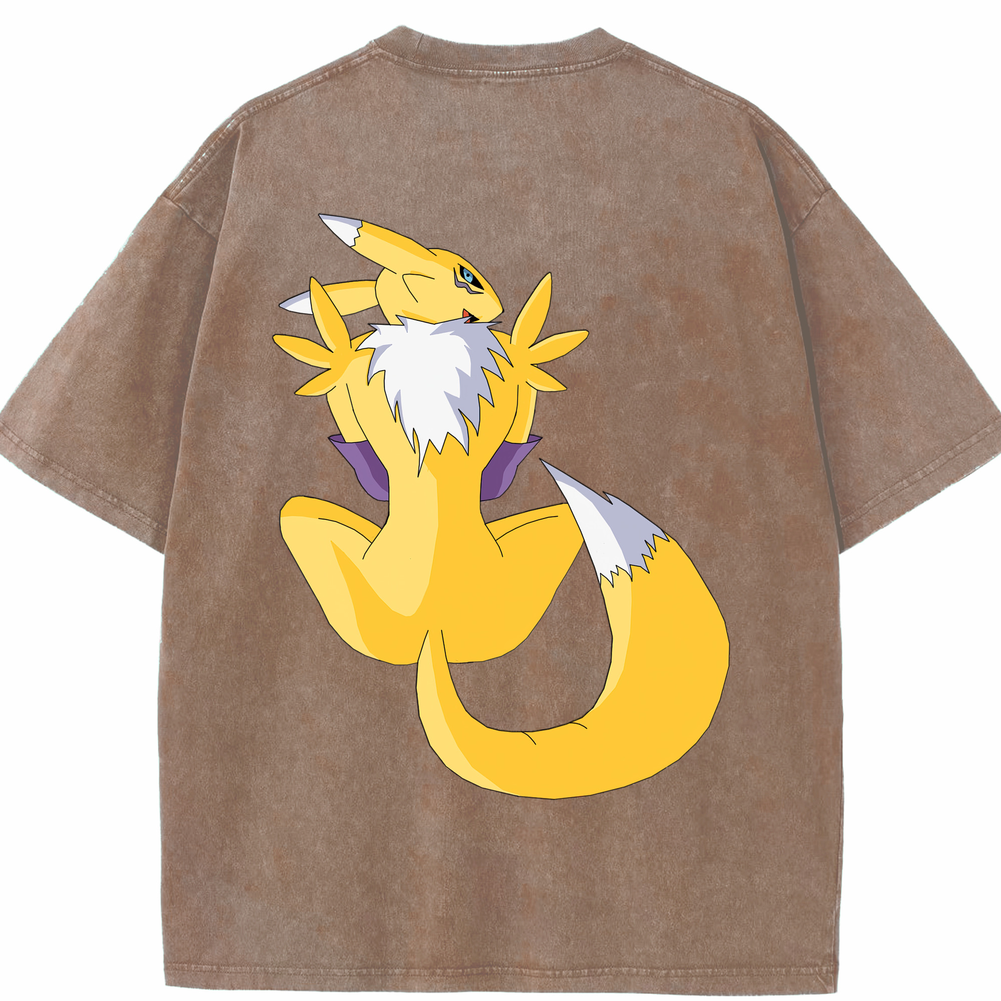 （画像用） Digimon デジタルモンスター/デジモン 綿100% ヴィンテージ風 半袖Tシャツ（背面プリント）