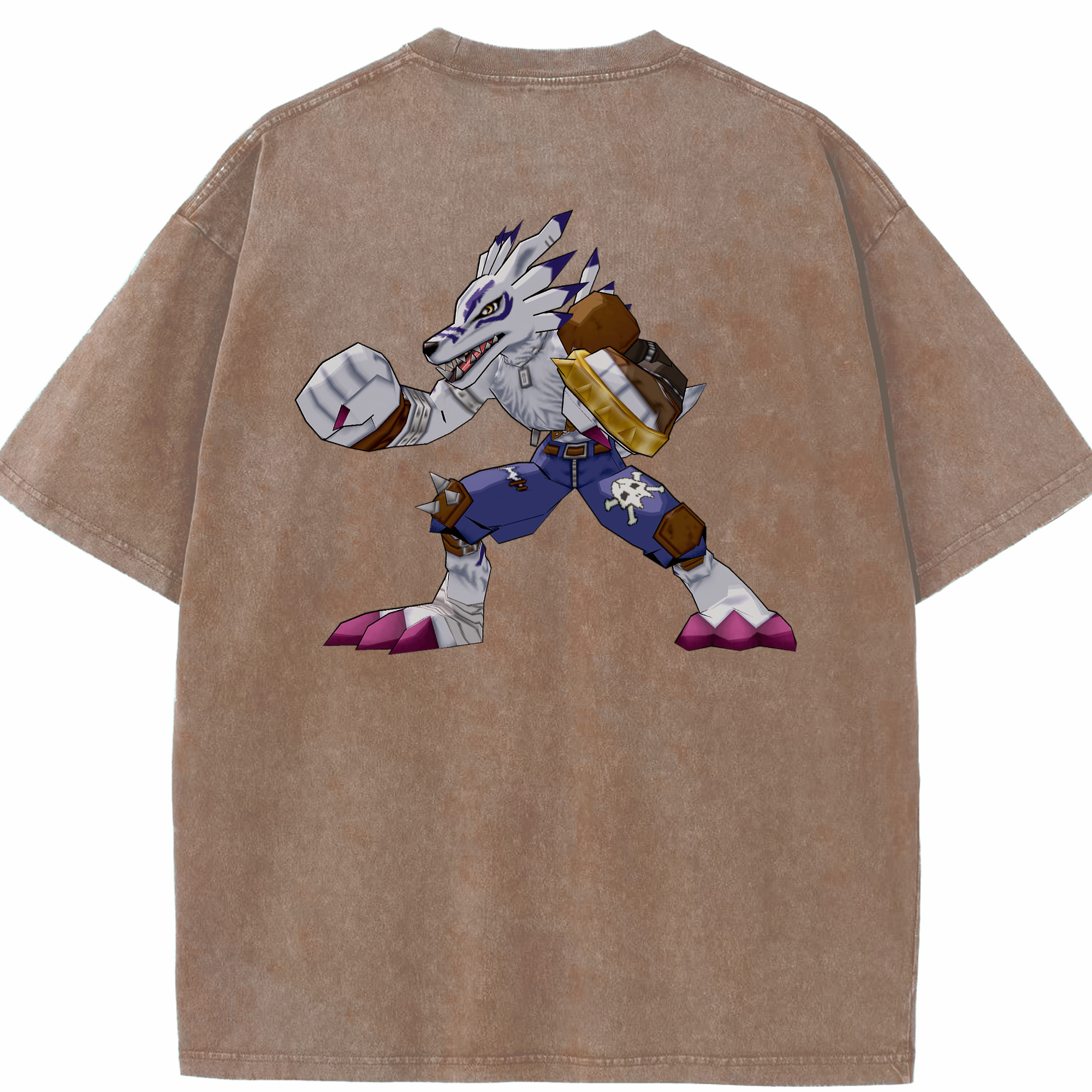 （画像用） Digimon デジタルモンスター/デジモン 綿100% ヴィンテージ風 半袖Tシャツ（背面プリント）