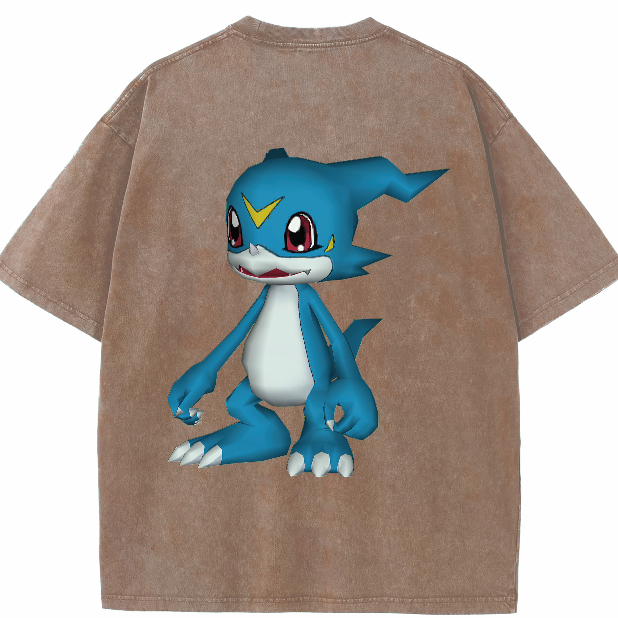 （画像用） Digimon デジタルモンスター/デジモン 綿100% ヴィンテージ風 半袖Tシャツ（背面プリント）
