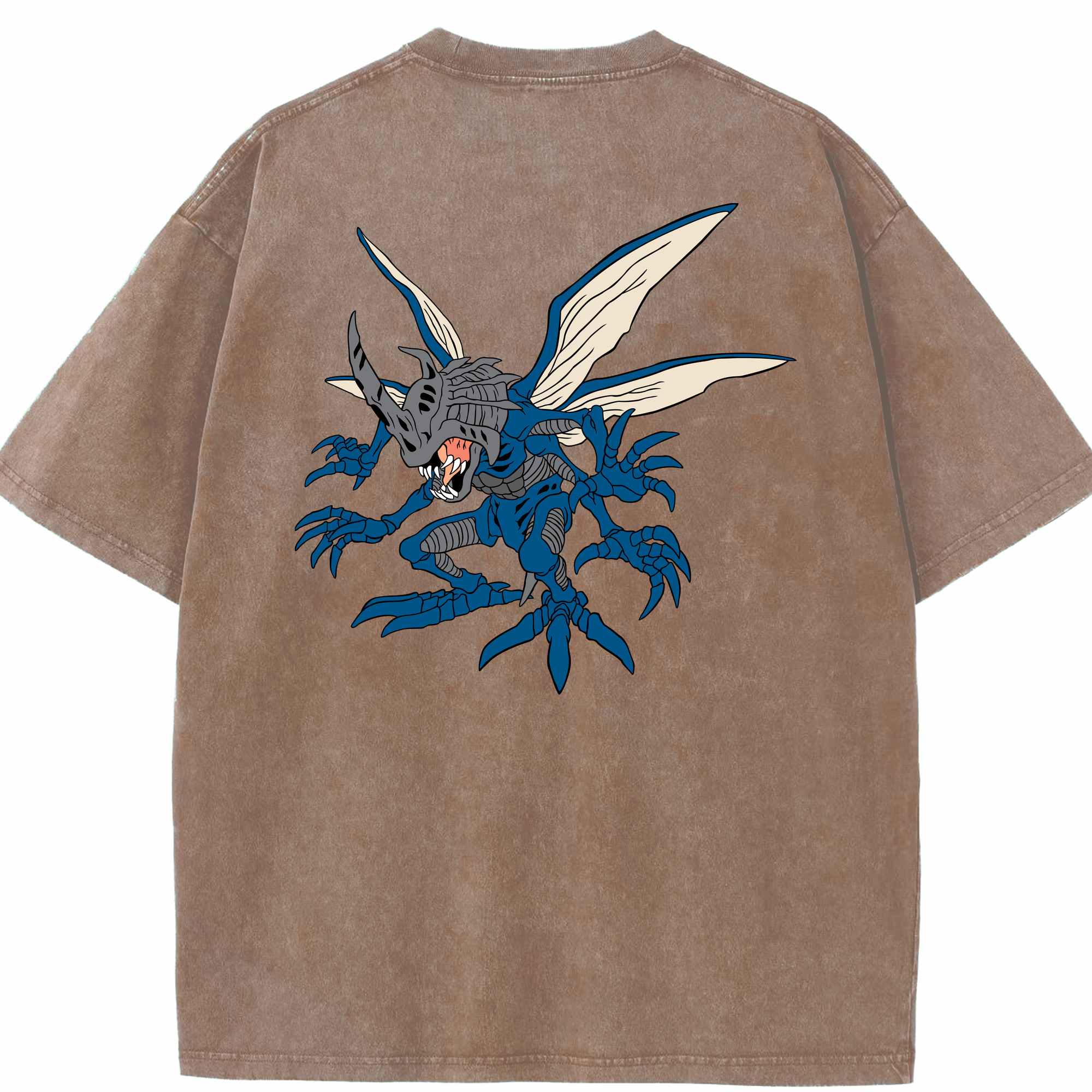 （画像用） Digimon デジタルモンスター/デジモン 綿100% ヴィンテージ風 半袖Tシャツ（背面プリント）