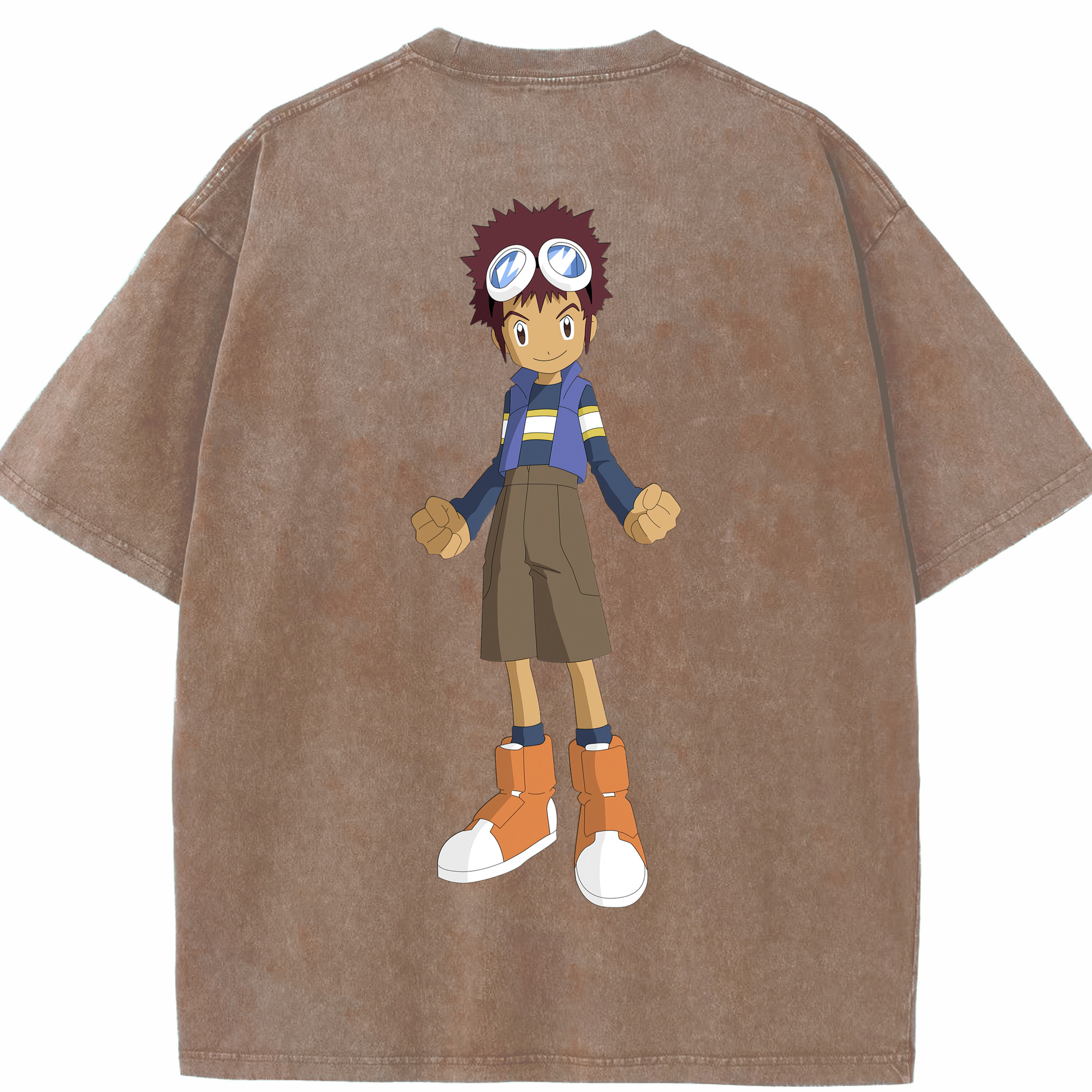（画像用） Digimon デジタルモンスター/デジモン 綿100% ヴィンテージ風 半袖Tシャツ（背面プリント）