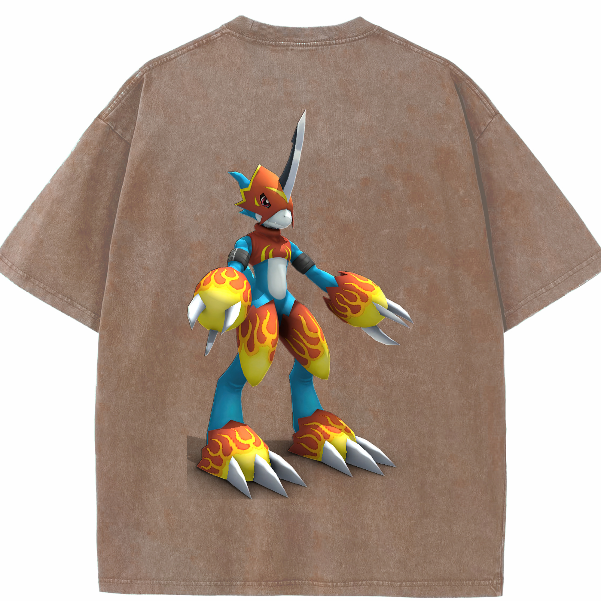 （画像用） Digimon デジタルモンスター/デジモン 綿100% ヴィンテージ風 半袖Tシャツ（背面プリント）