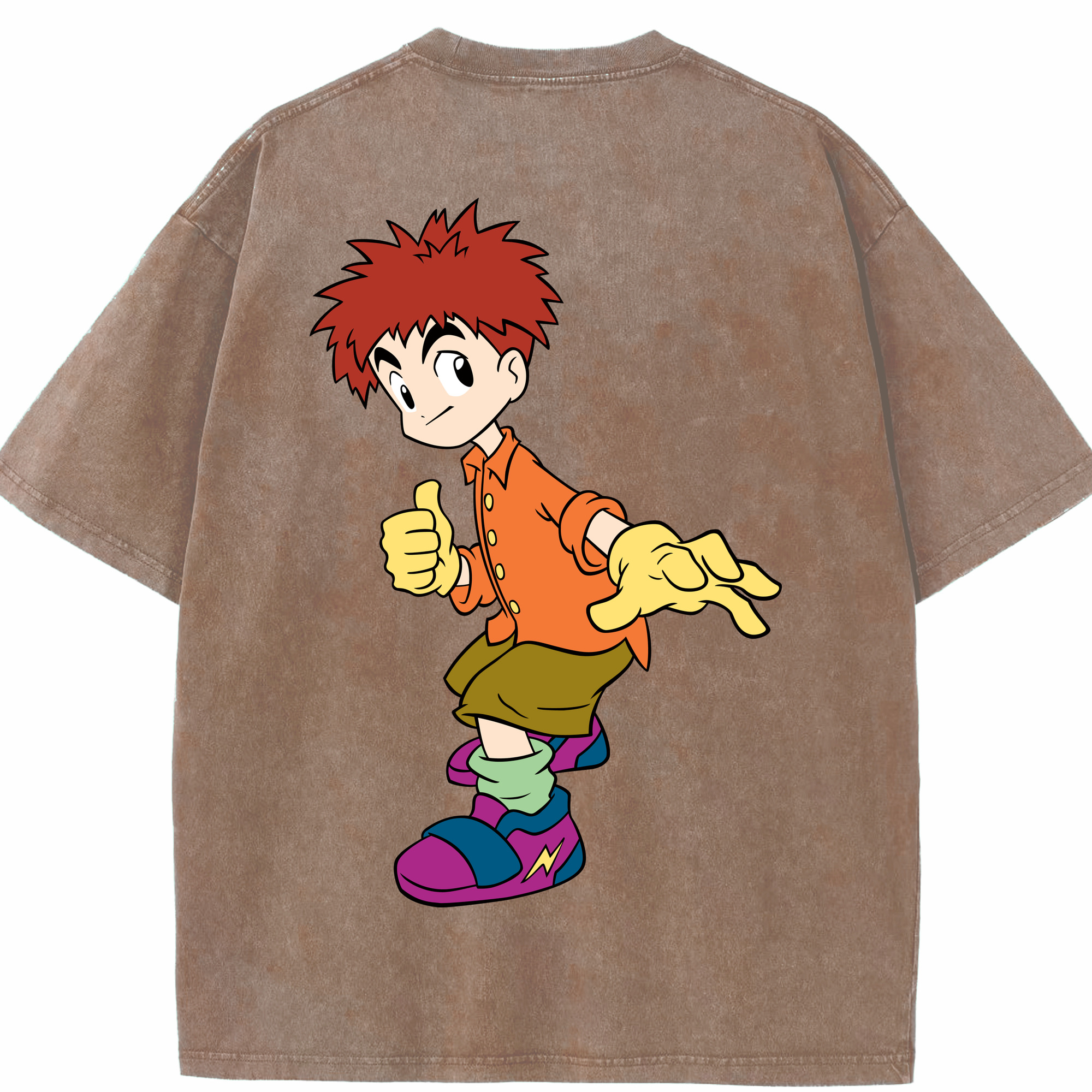 （画像用） Digimon デジタルモンスター/デジモン 綿100% ヴィンテージ風 半袖Tシャツ（背面プリント）