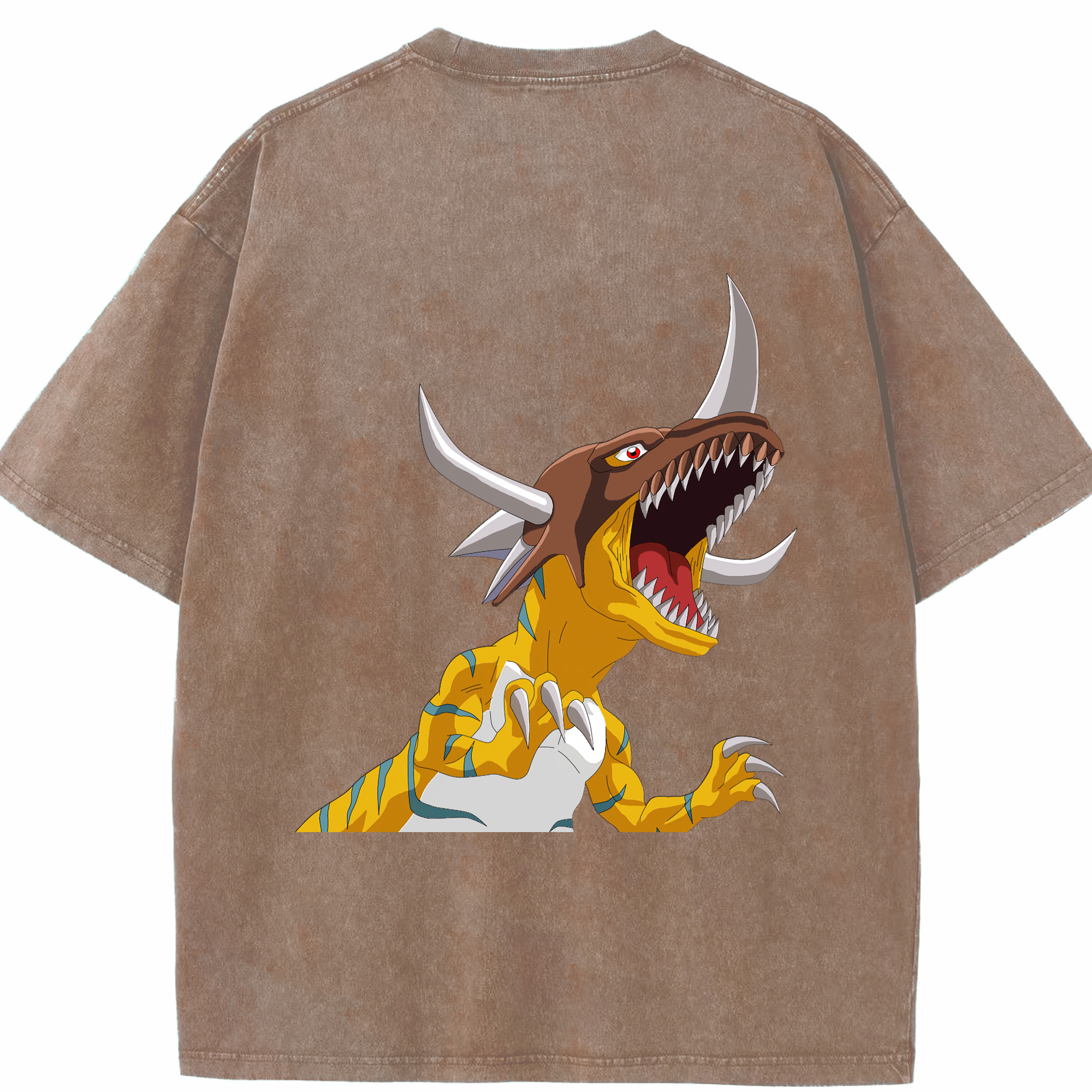 （画像用） Digimon デジタルモンスター/デジモン 綿100% ヴィンテージ風 半袖Tシャツ（背面プリント）