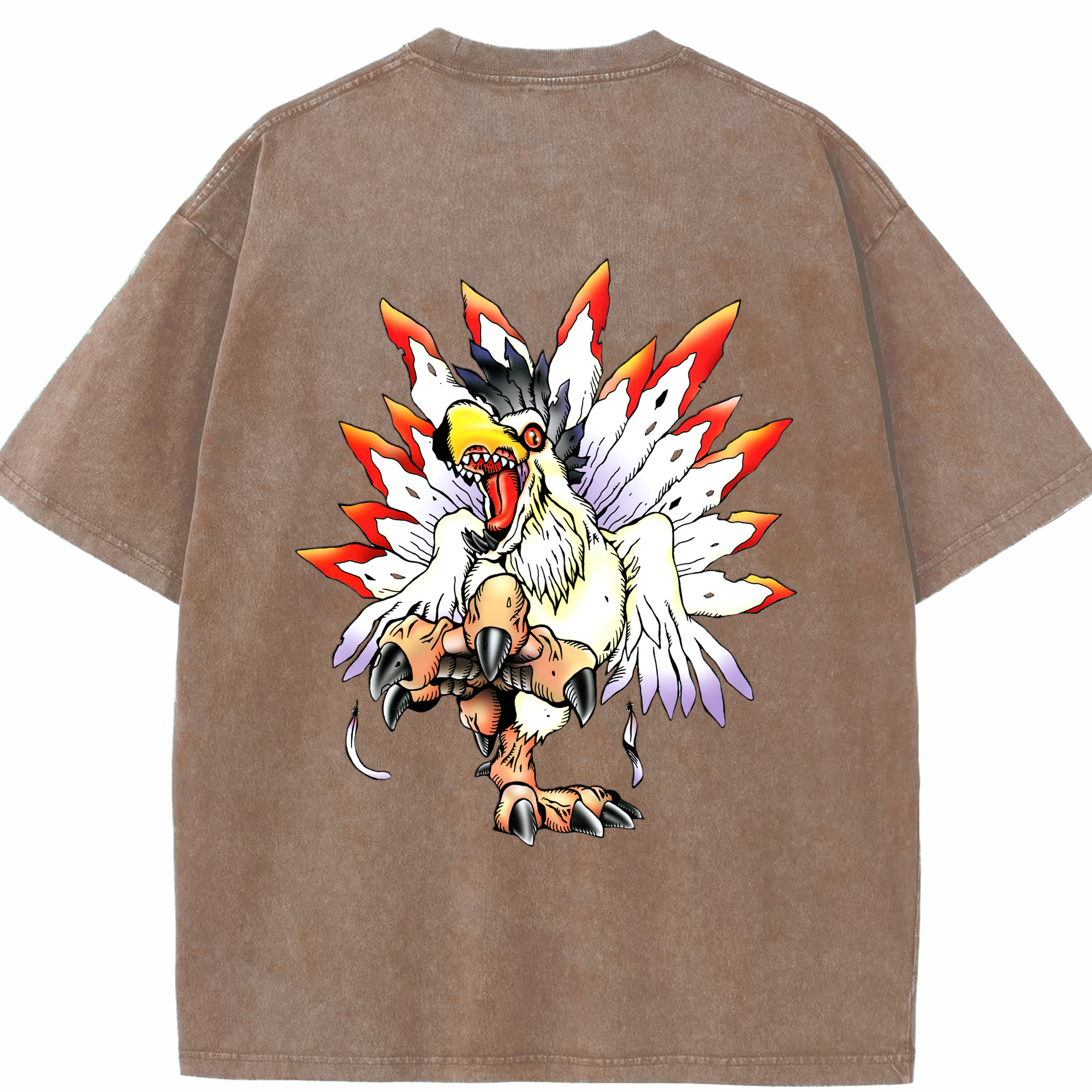 （画像用） Digimon デジタルモンスター/デジモン 綿100% ヴィンテージ風 半袖Tシャツ（背面プリント）