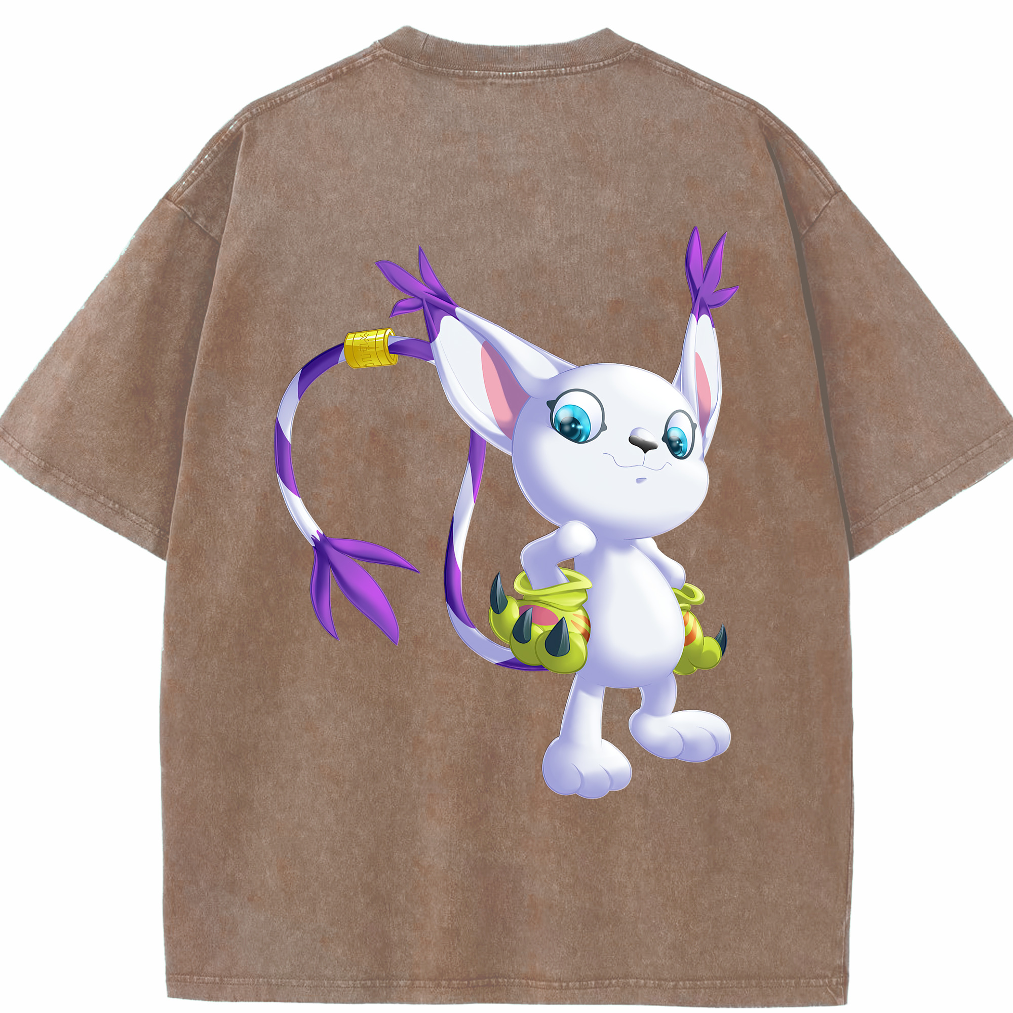 （画像用） Digimon デジタルモンスター/デジモン 綿100% ヴィンテージ風 半袖Tシャツ（背面プリント）
