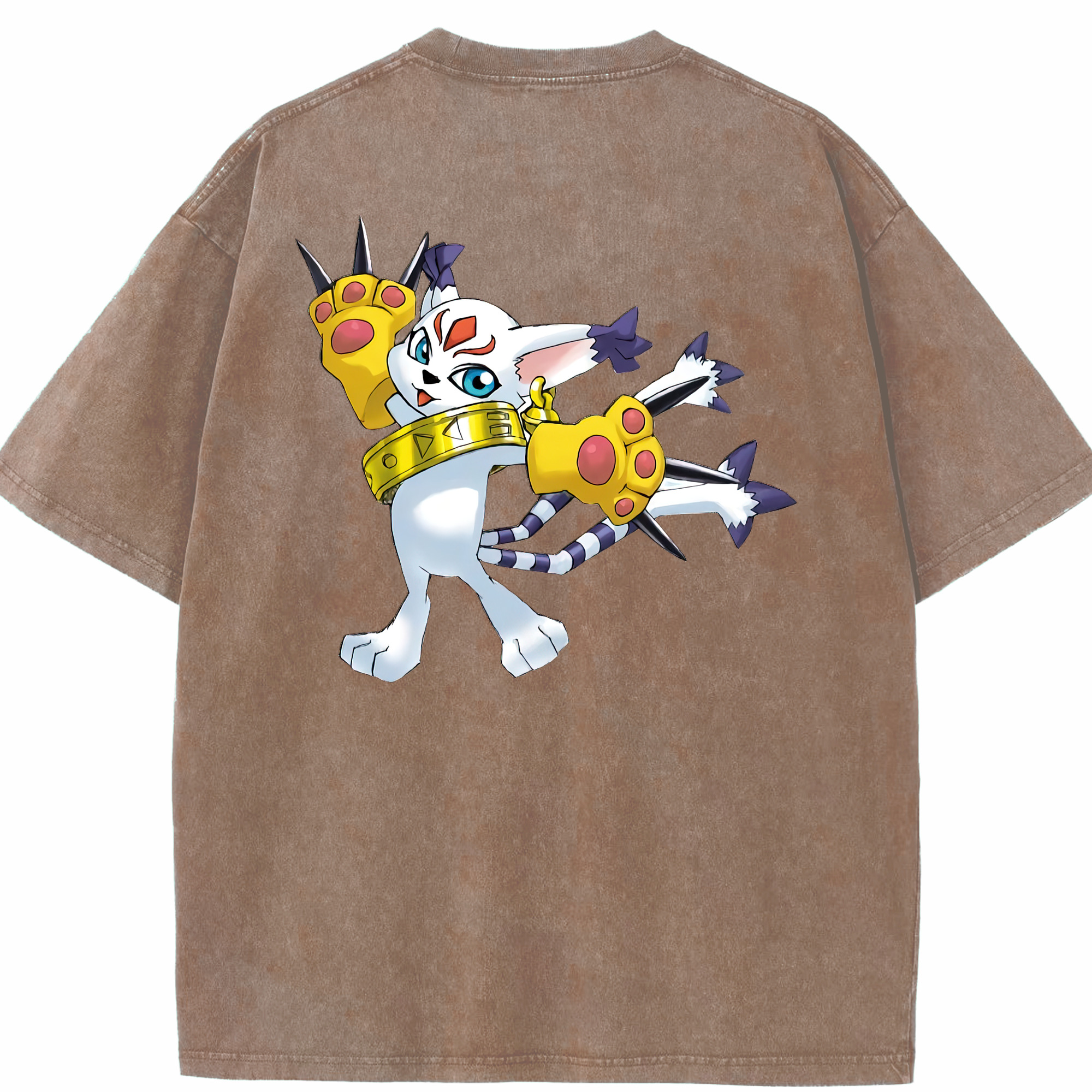 （画像用） Digimon デジタルモンスター/デジモン 綿100% ヴィンテージ風 半袖Tシャツ（背面プリント）