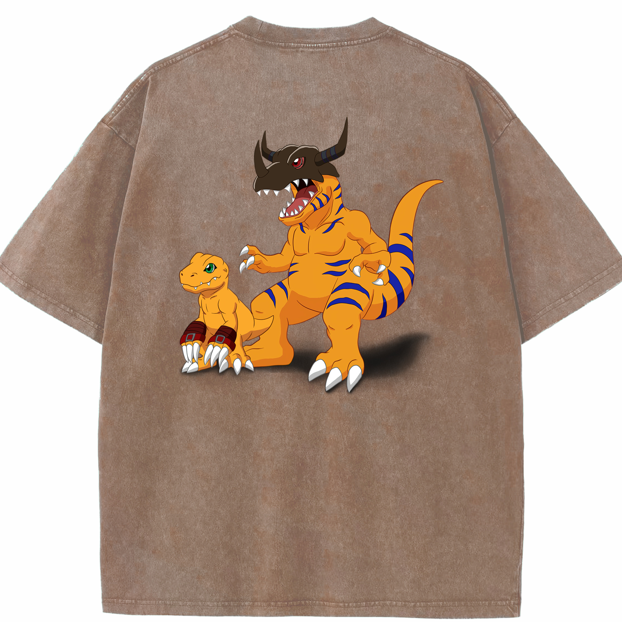 （画像用） Digimon デジタルモンスター/デジモン 綿100% ヴィンテージ風 半袖Tシャツ（背面プリント）